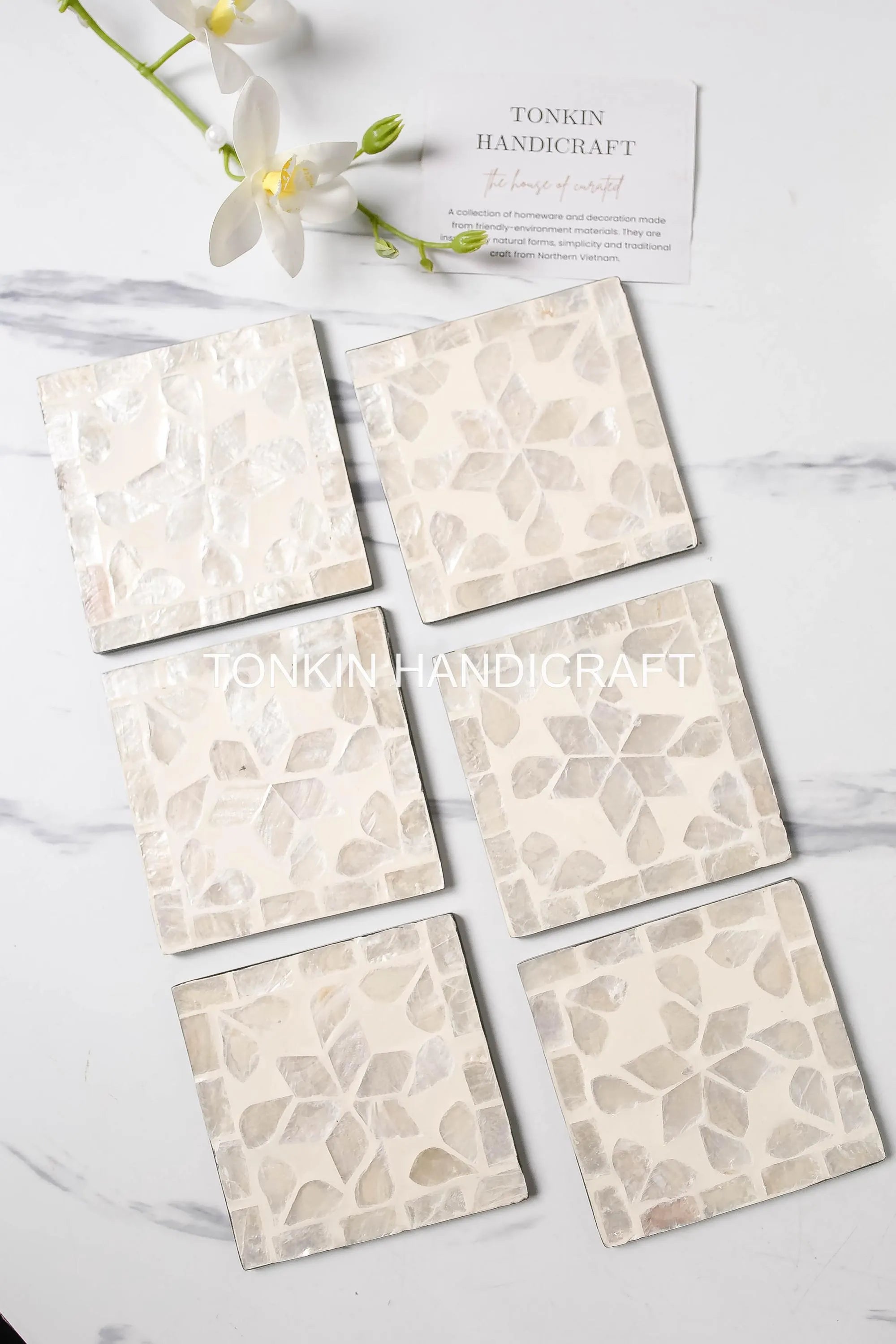 PERSONALIZED Mother of Pearl Coasters 3