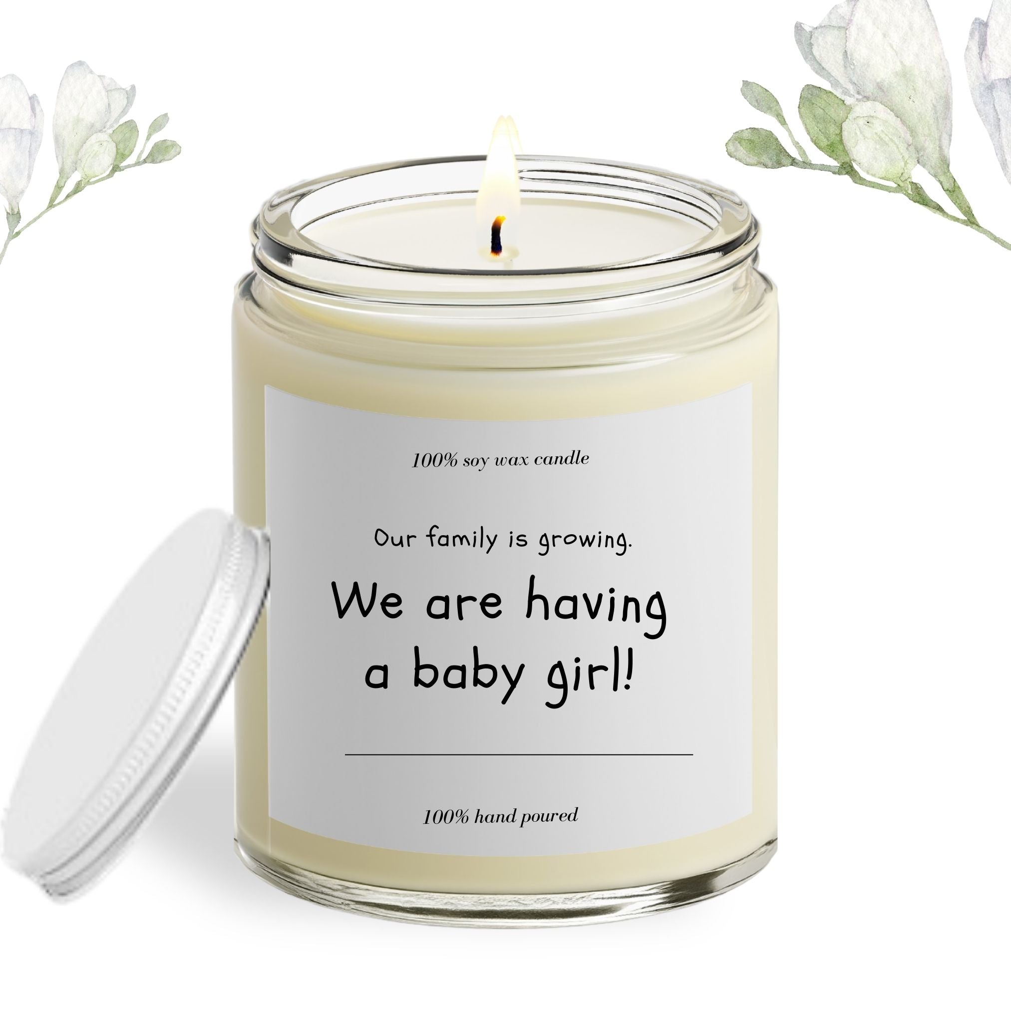 We are Having a Baby Girl Soy Wax Candle