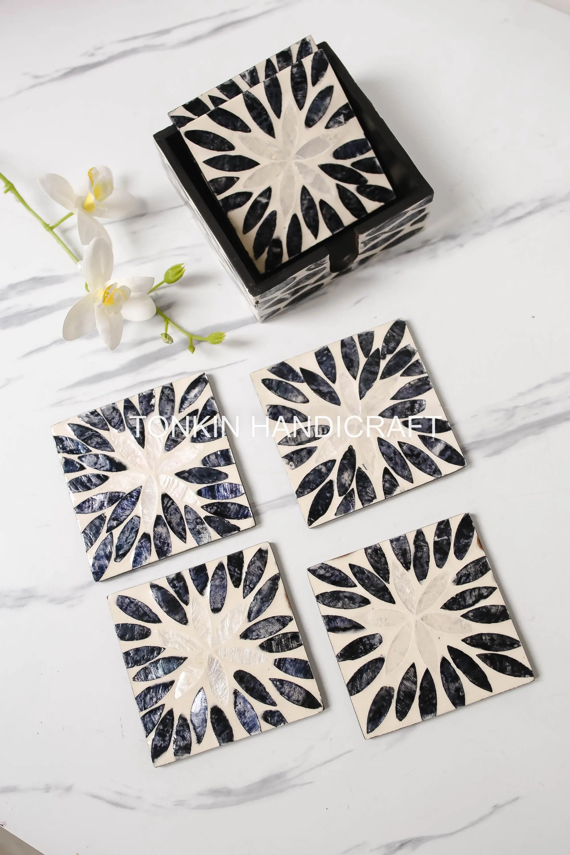 PERSONALIZED Mother of Pearl Coasters 4