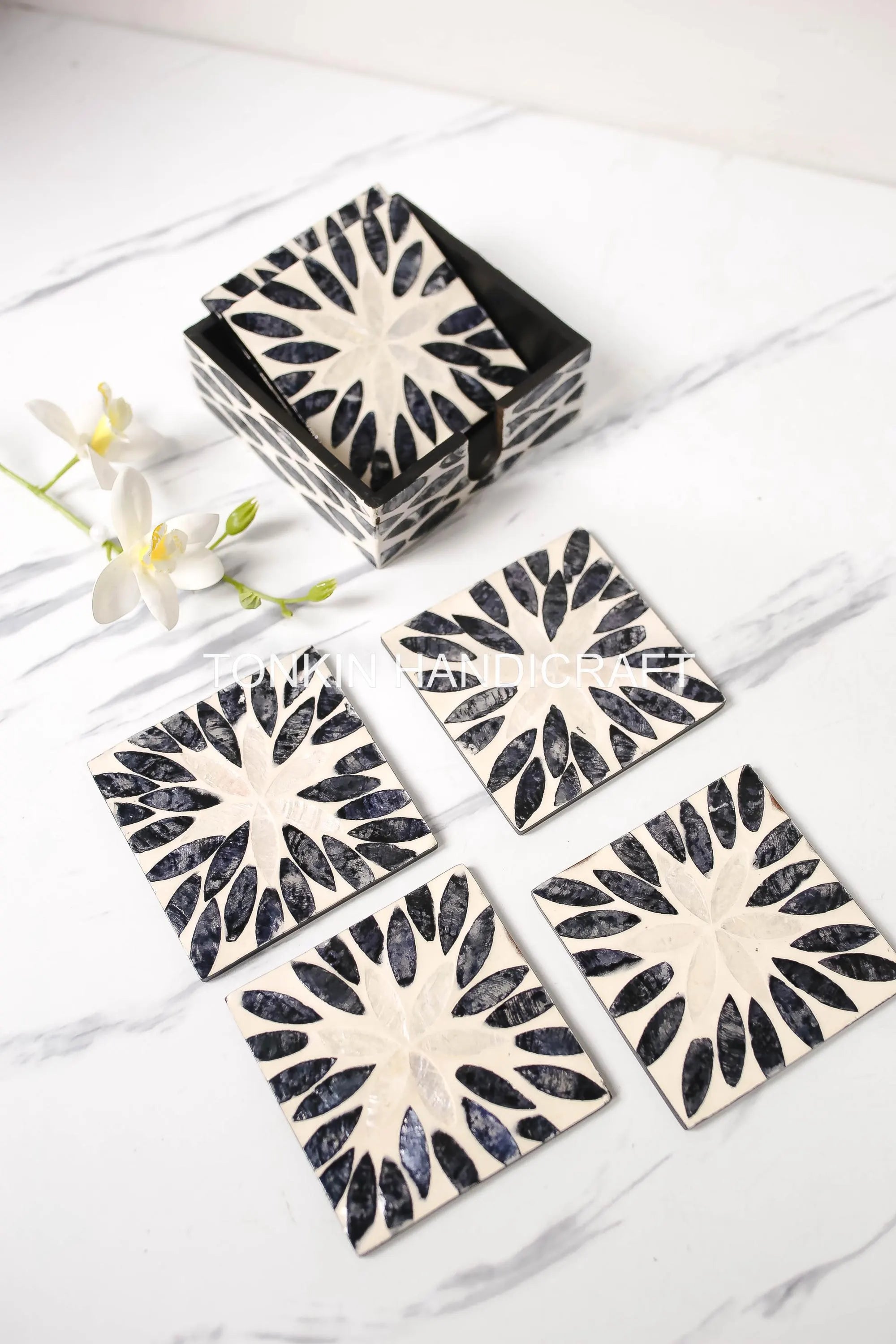 PERSONALIZED Mother of Pearl Coasters 4