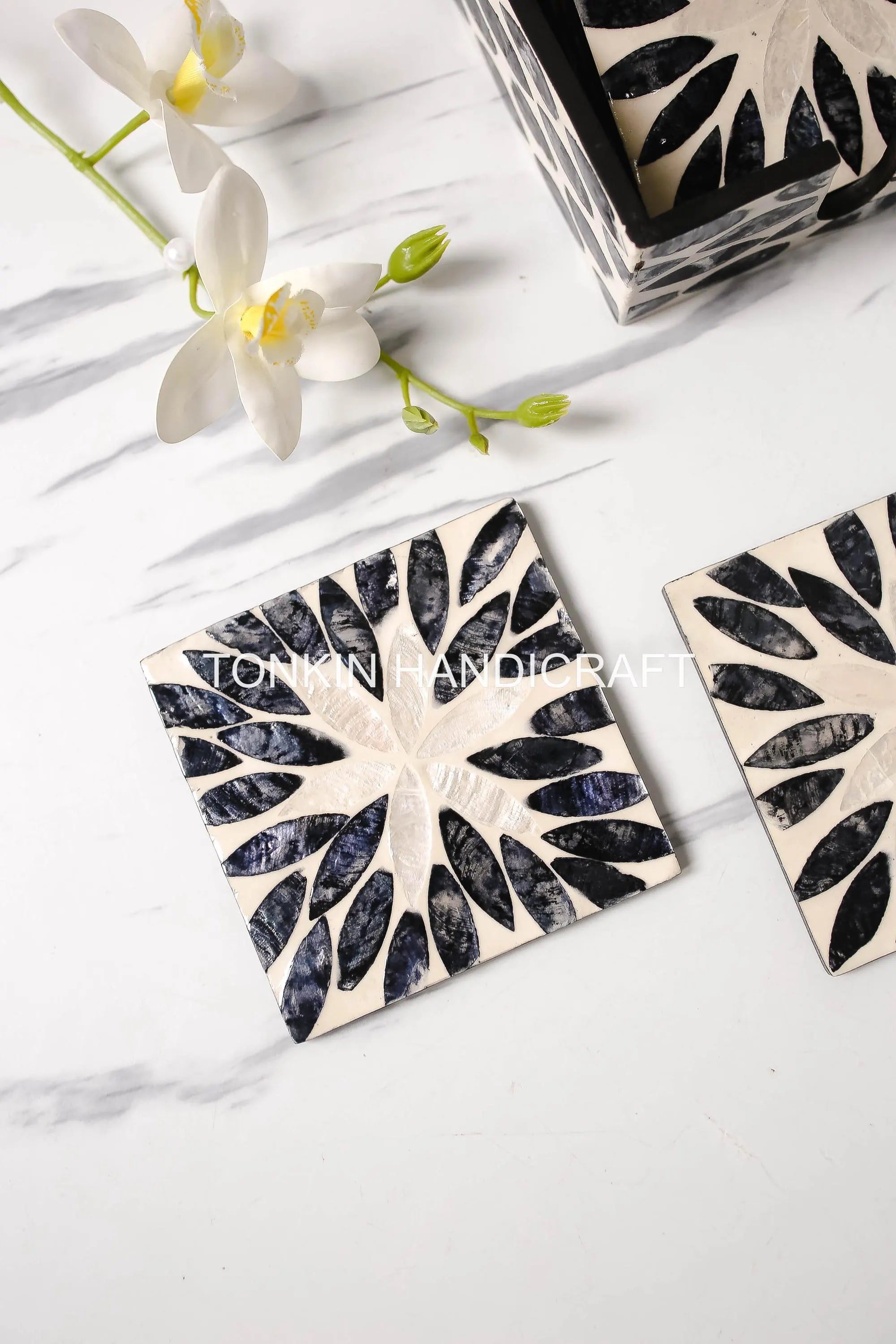 PERSONALIZED Mother of Pearl Coasters 4