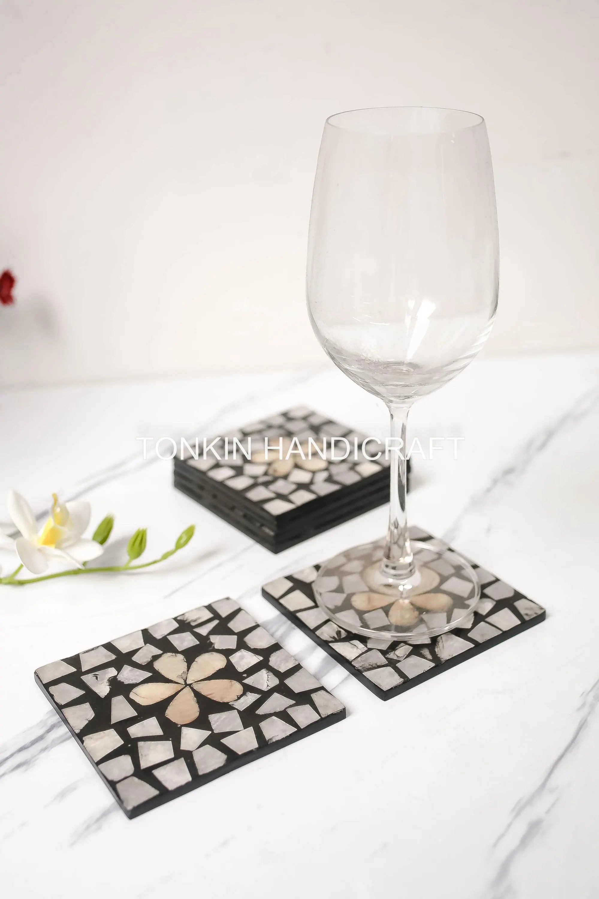 PERSONALIZED Mother of Pearl Coasters 5