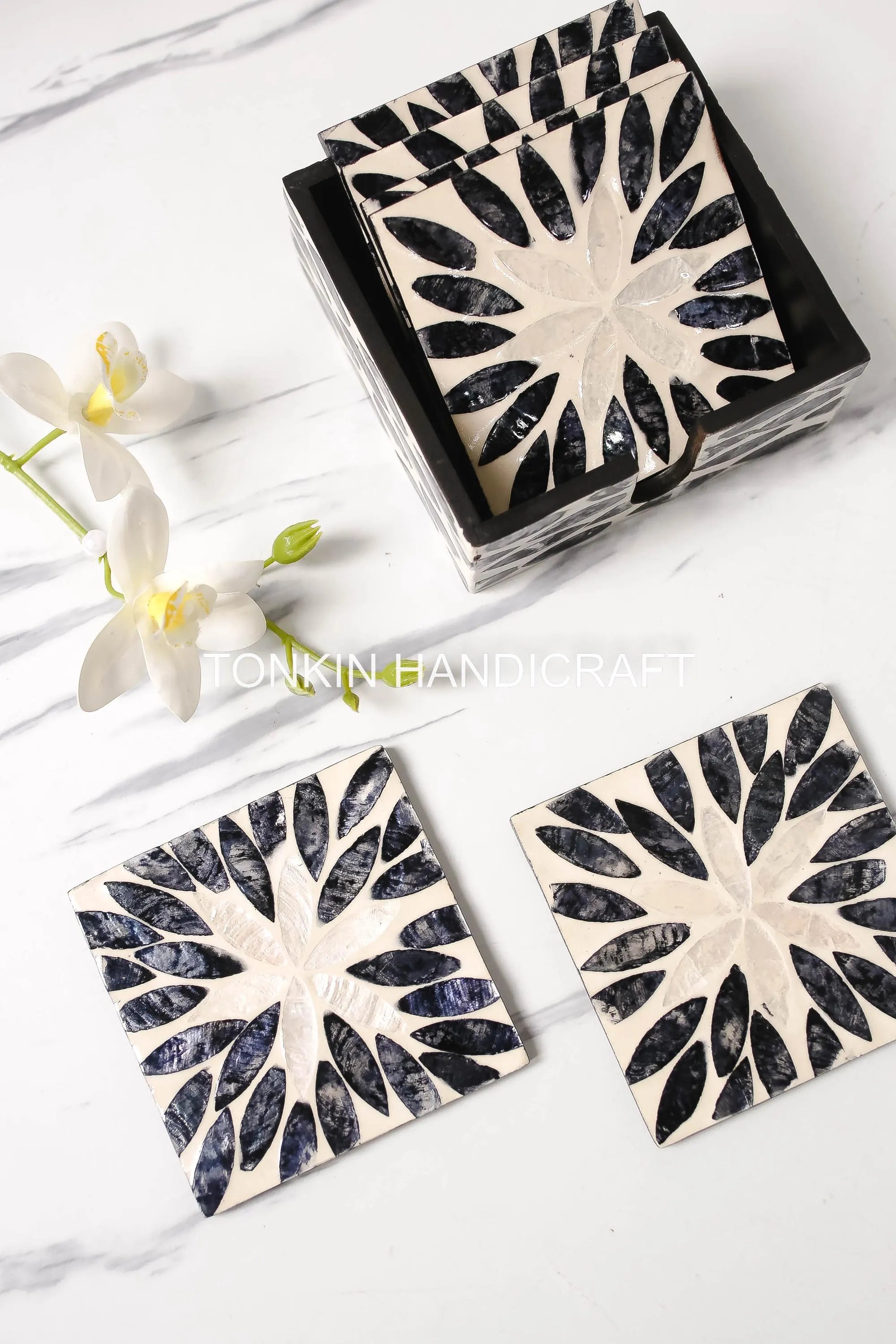 PERSONALIZED Mother of Pearl Coasters 4