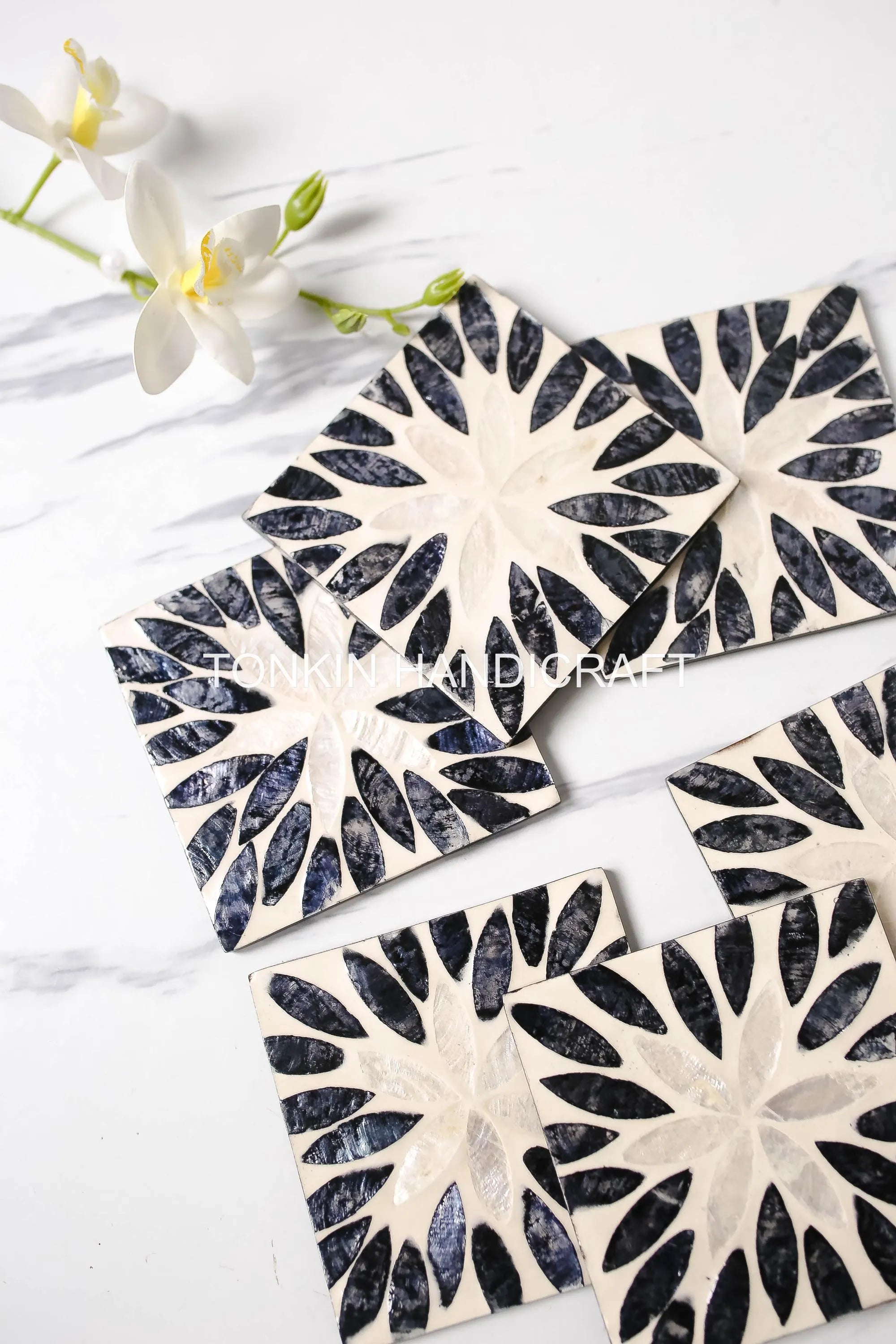 PERSONALIZED Mother of Pearl Coasters 4