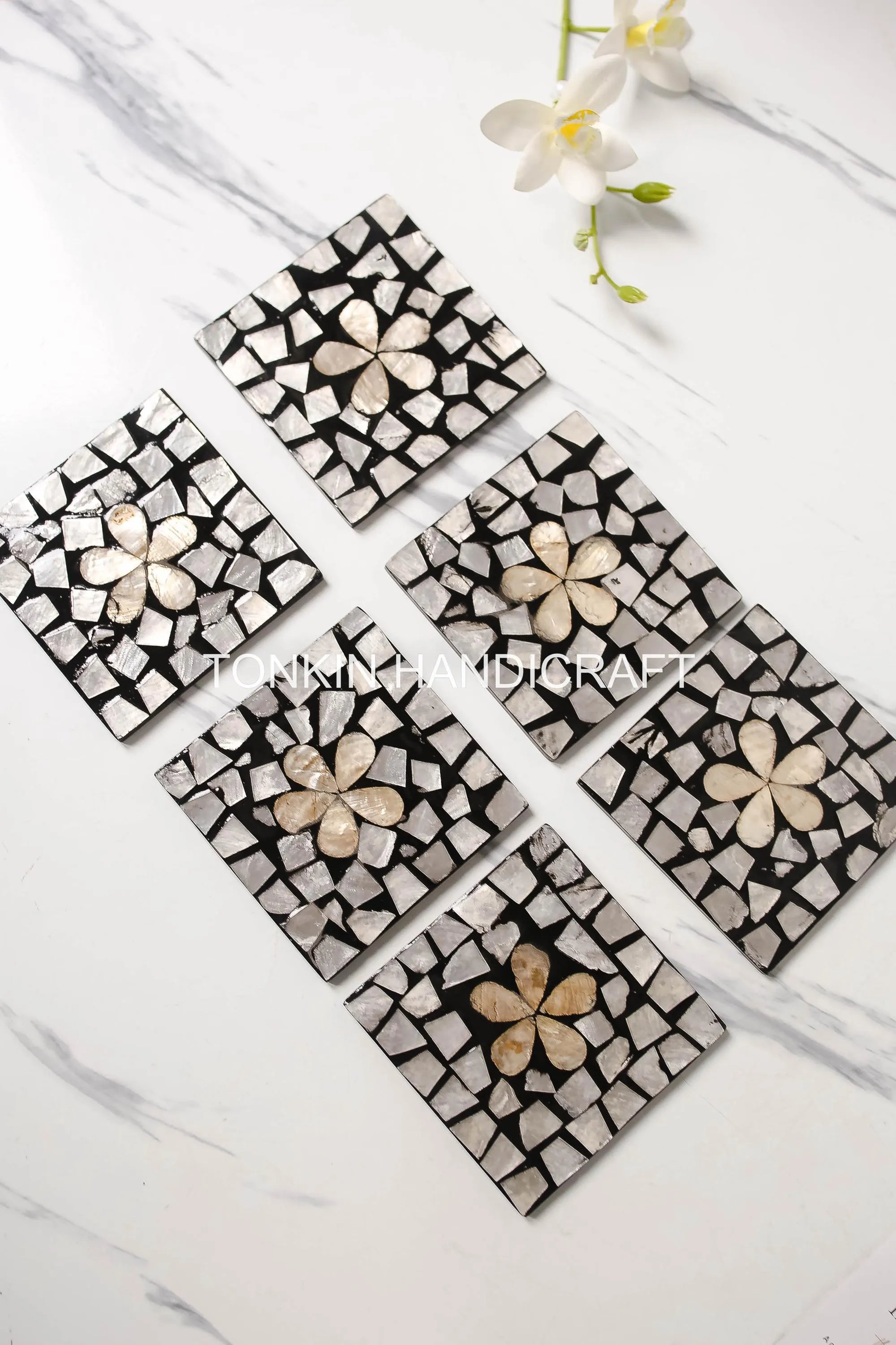 PERSONALIZED Mother of Pearl Coasters 5