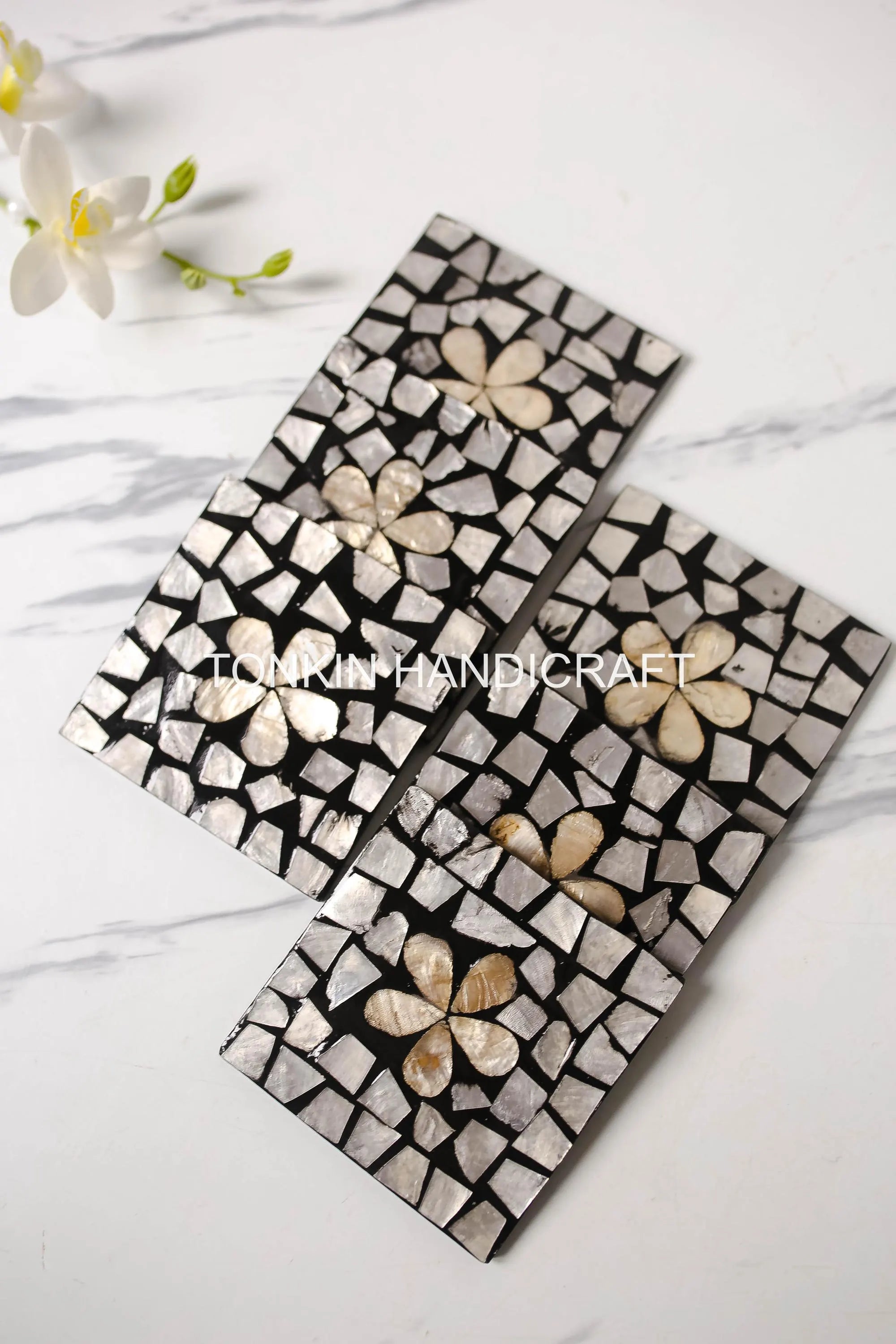 PERSONALIZED Mother of Pearl Coasters 5