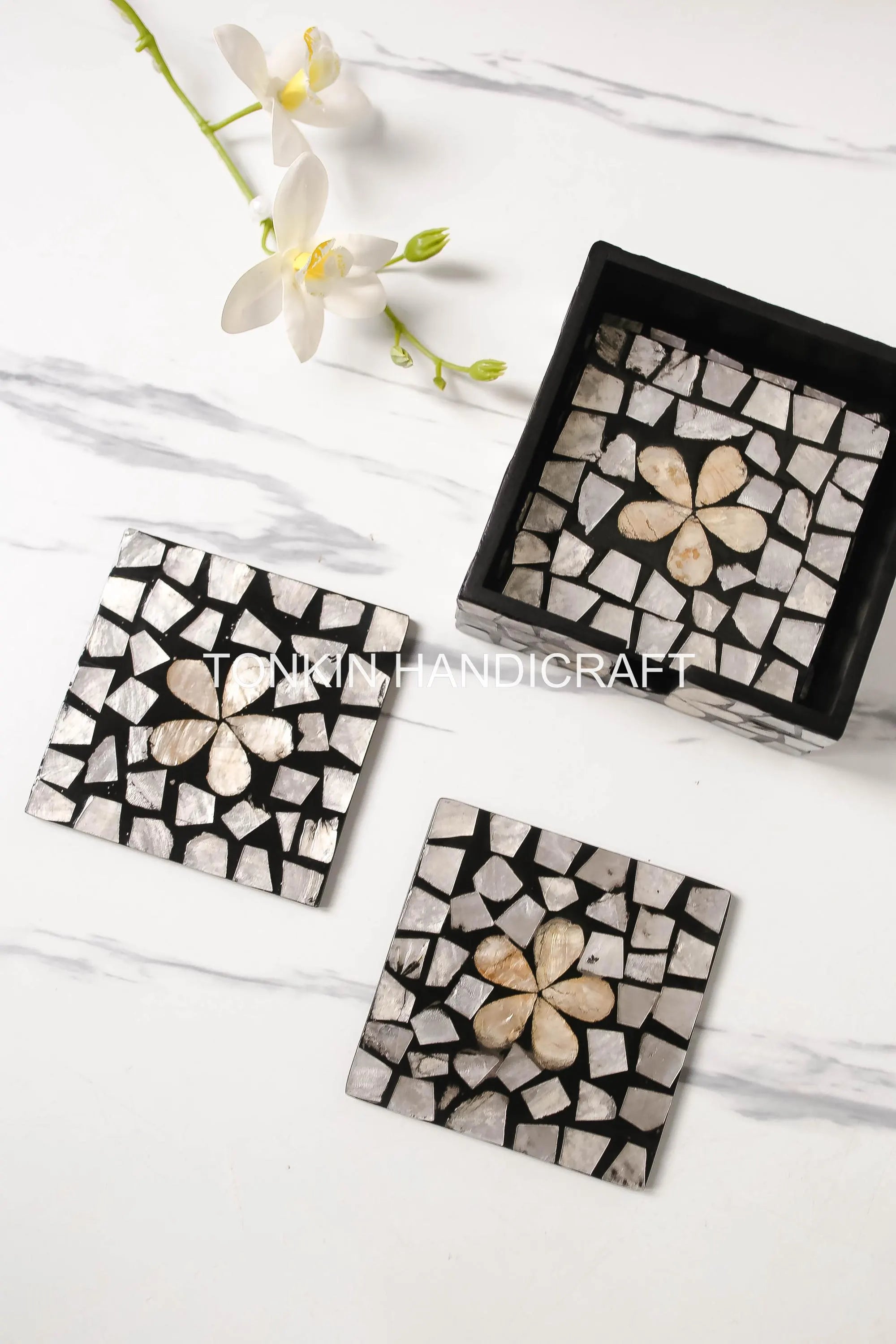 PERSONALIZED Mother of Pearl Coasters 5