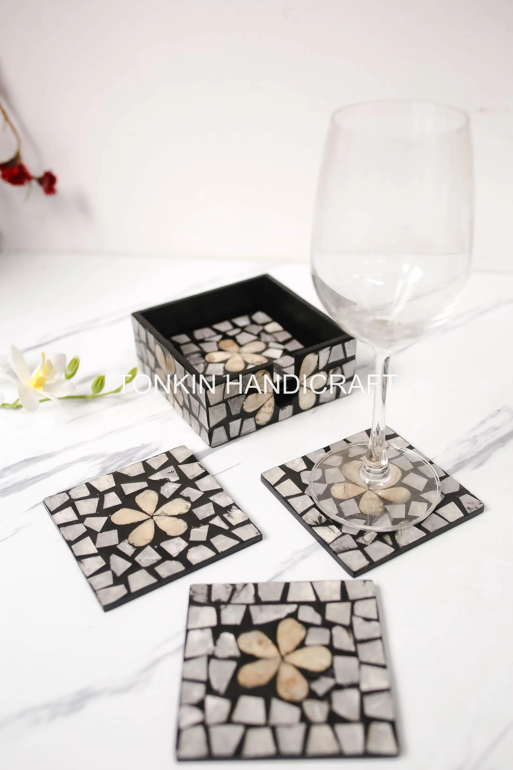 PERSONALIZED Mother of Pearl Coasters 5