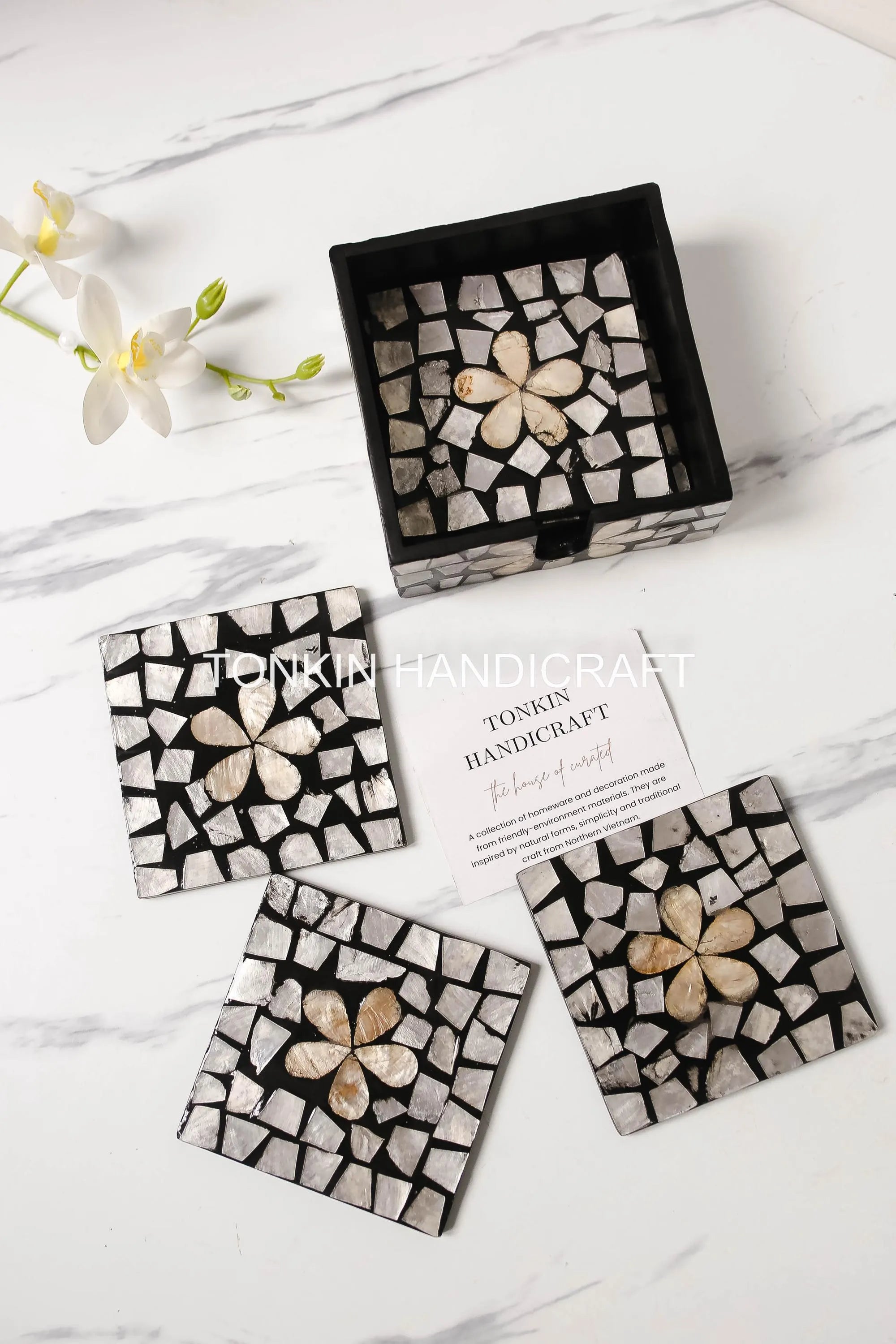 PERSONALIZED Mother of Pearl Coasters 5