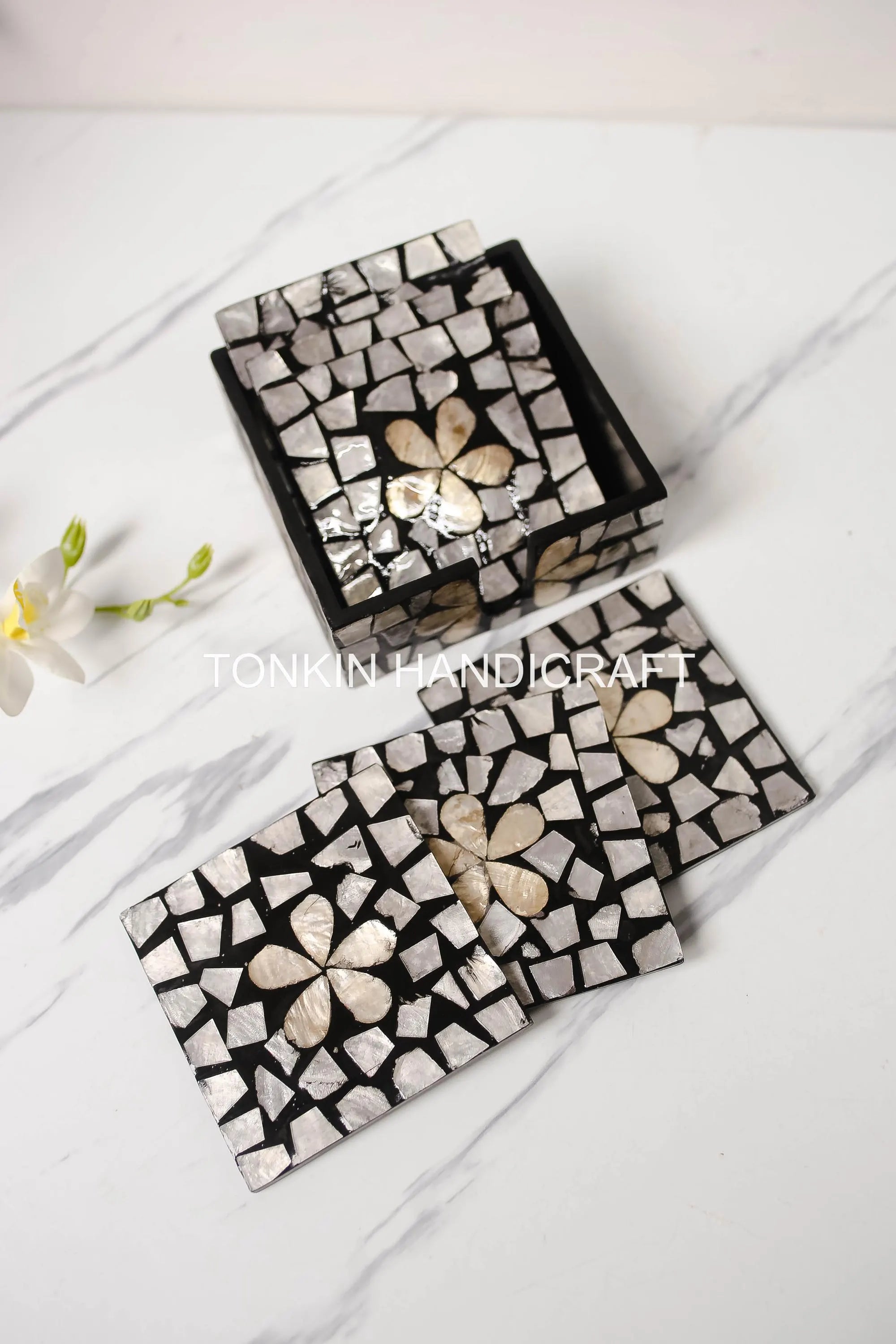 PERSONALIZED Mother of Pearl Coasters 5