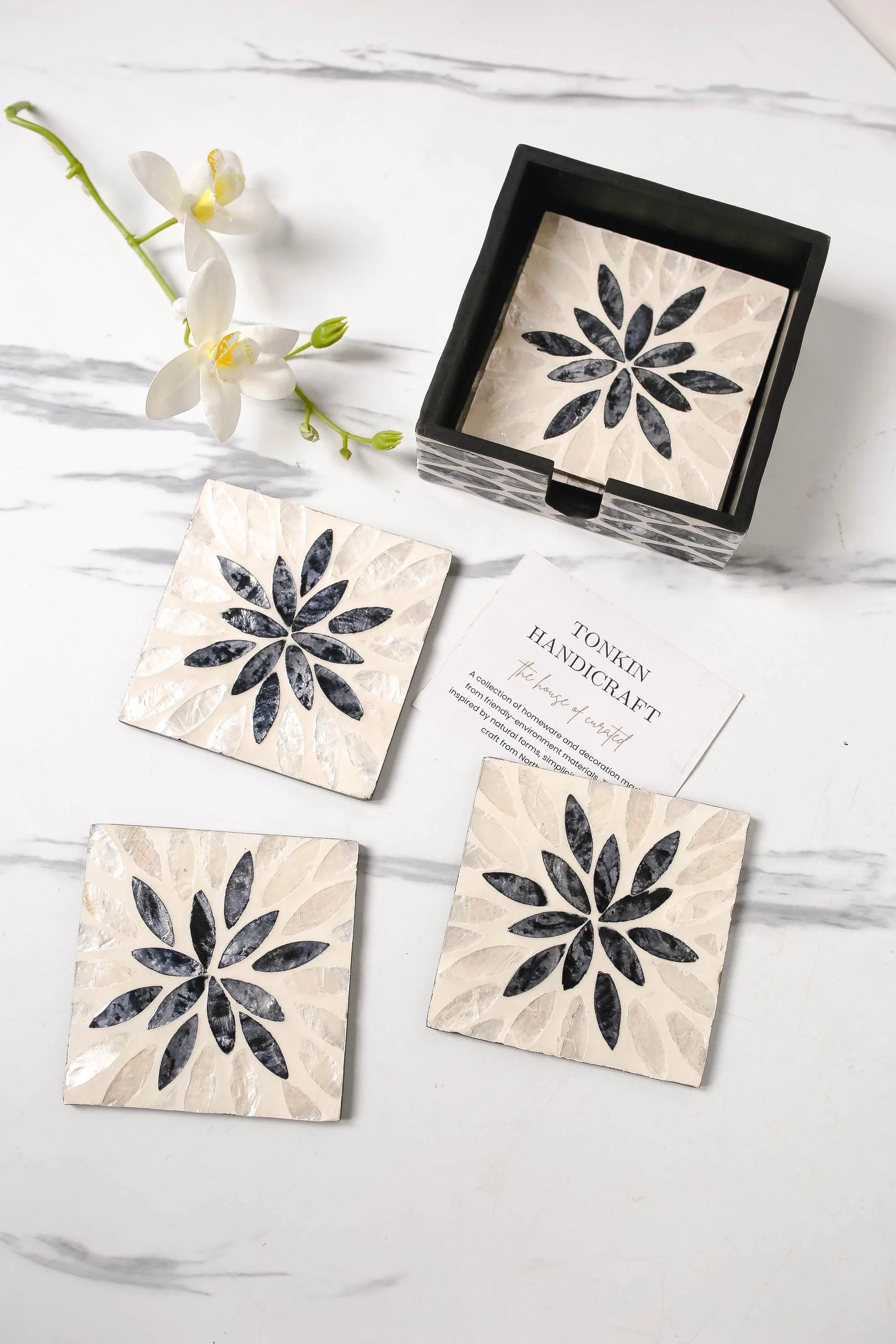 PERSONALIZED Mother of Pearl Coasters 6