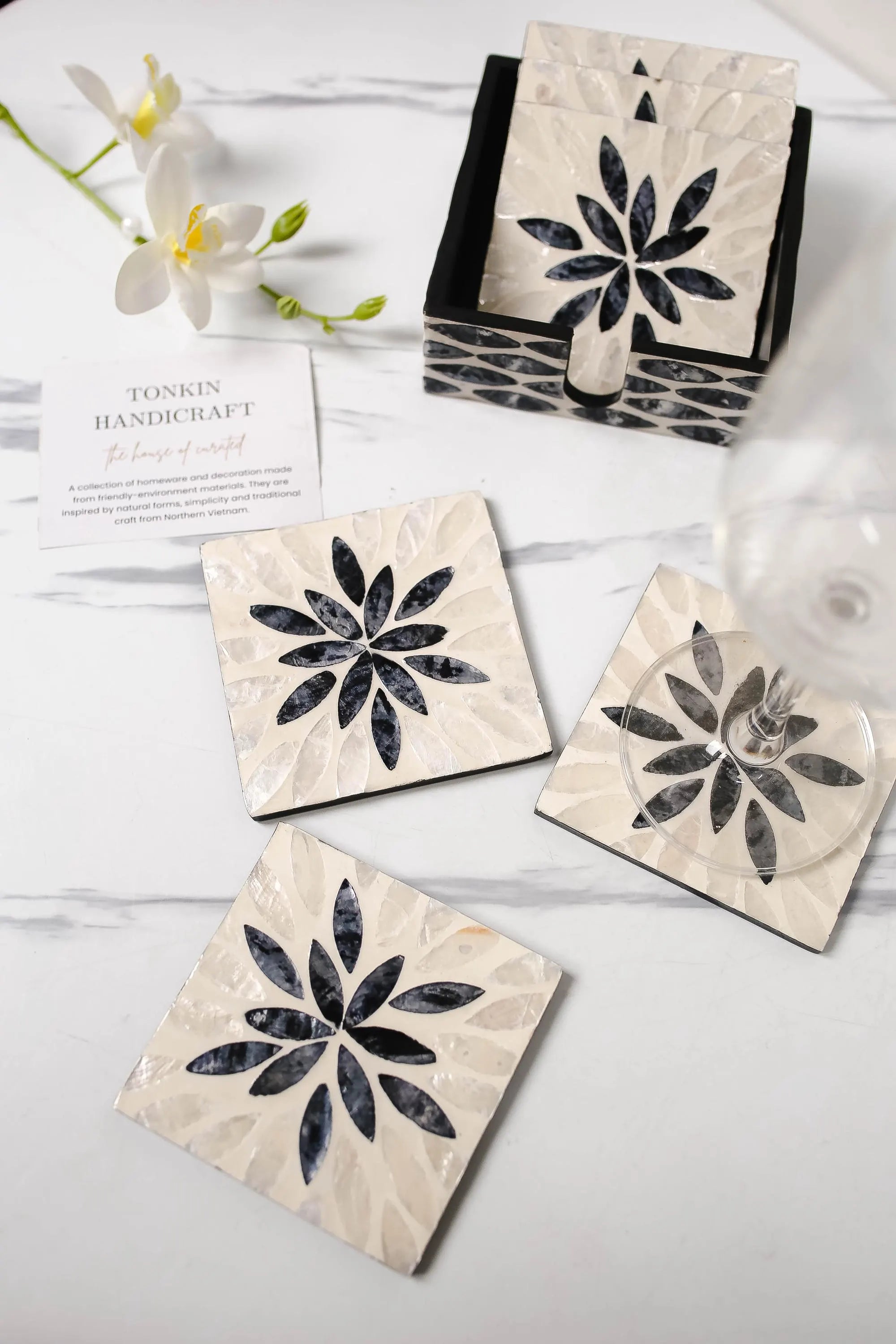 PERSONALIZED Mother of Pearl Coasters 6