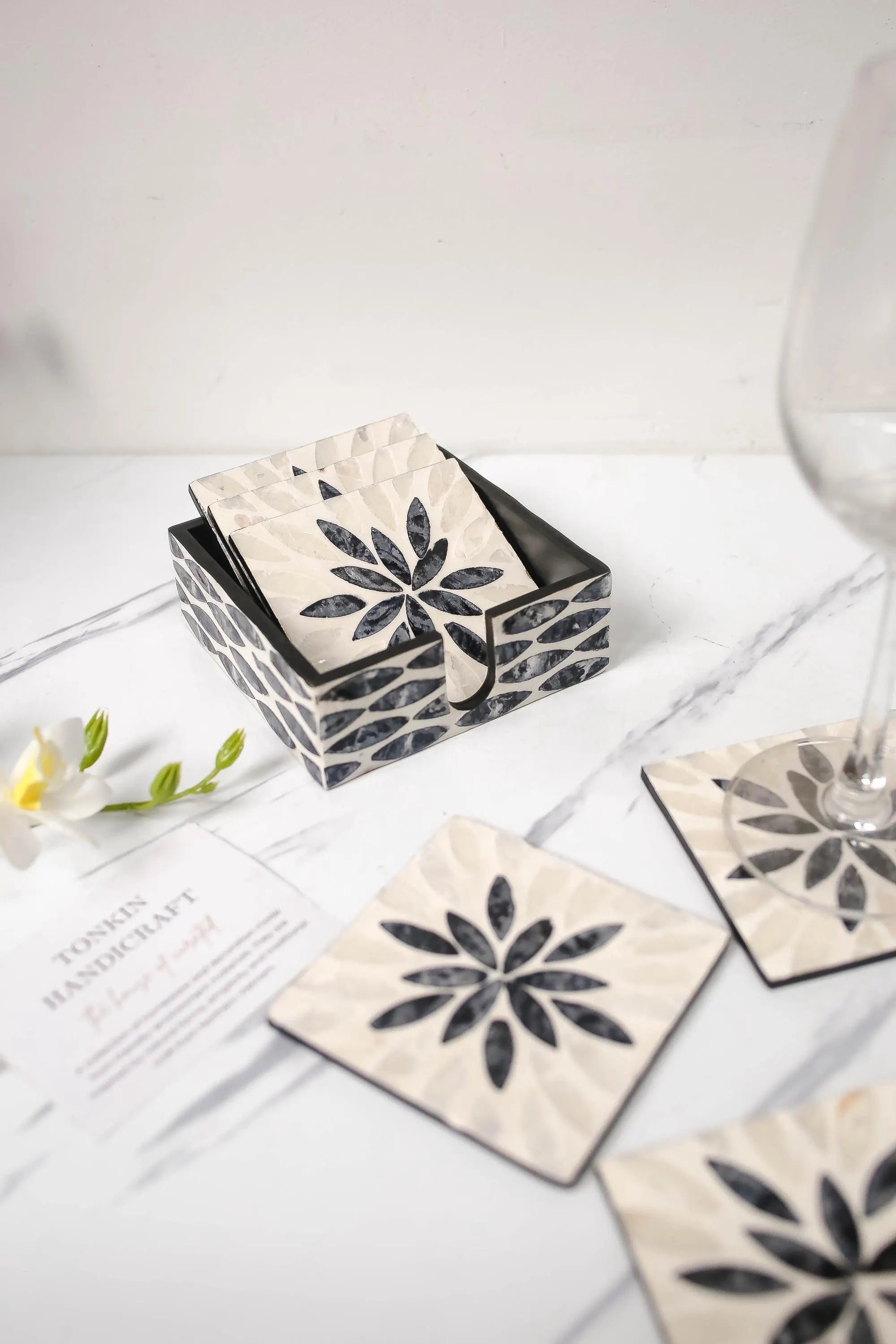 PERSONALIZED Mother of Pearl Coasters 6