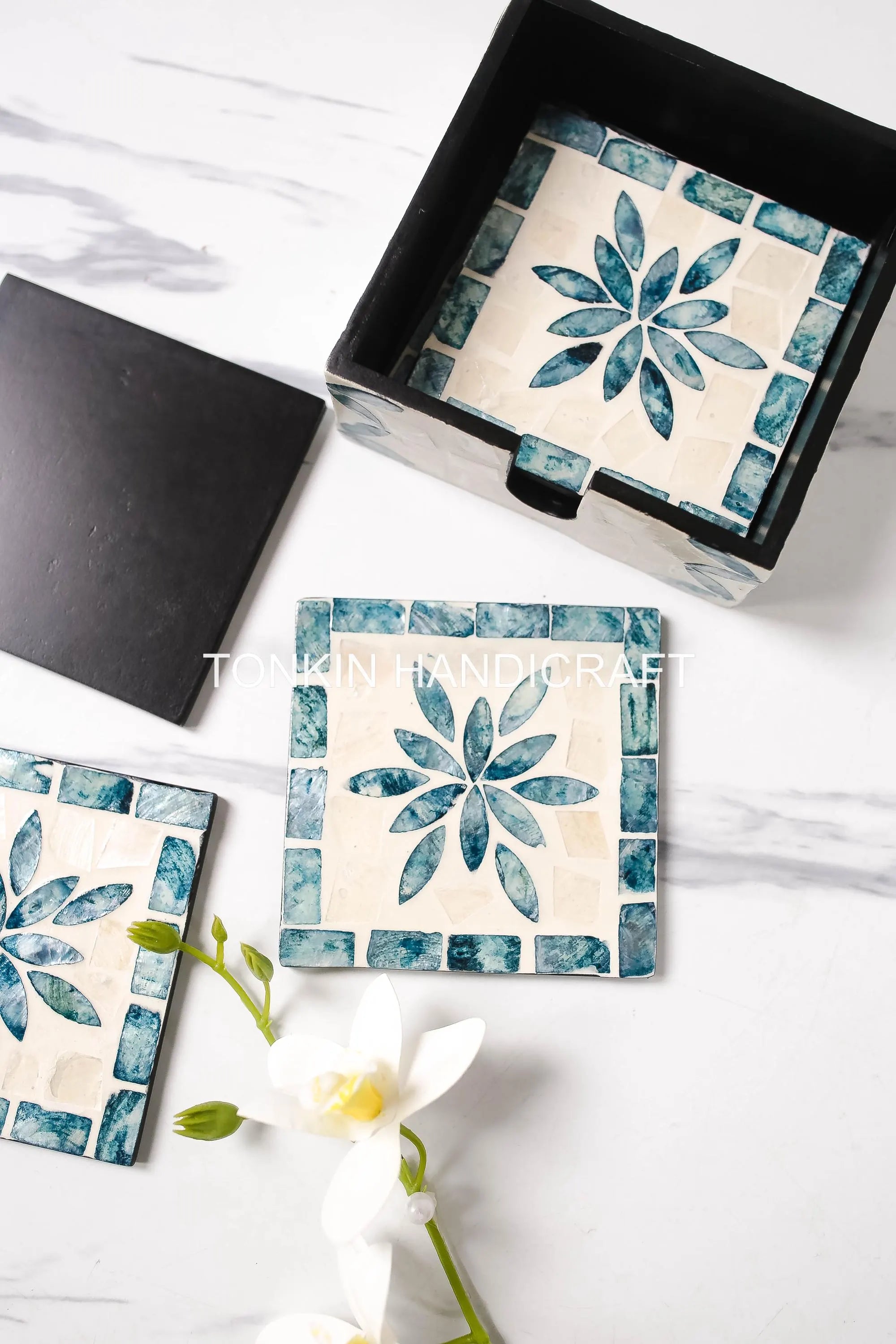 PERSONALIZED Mother of Pearl Coasters 7