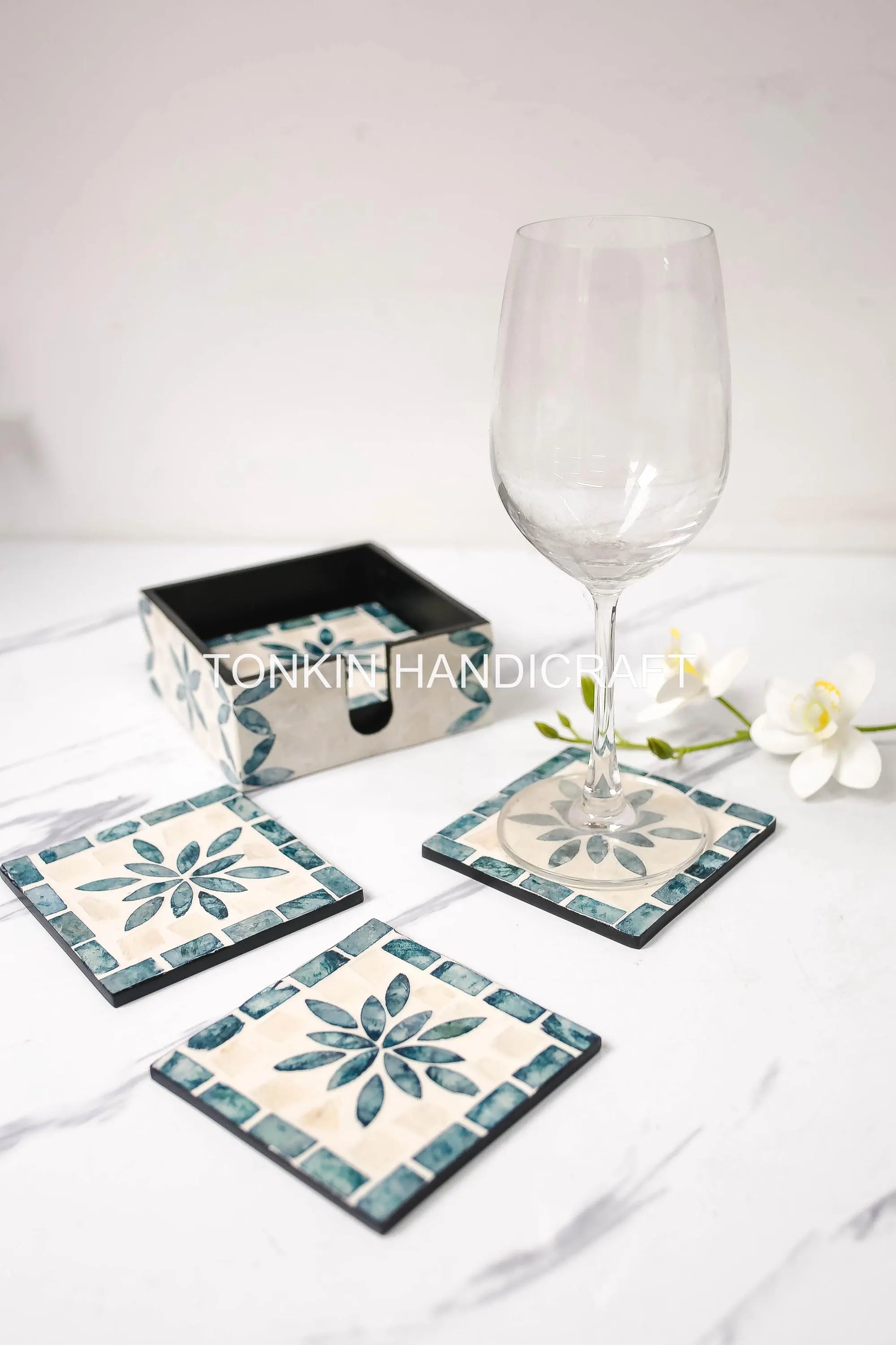 PERSONALIZED Mother of Pearl Coasters 7