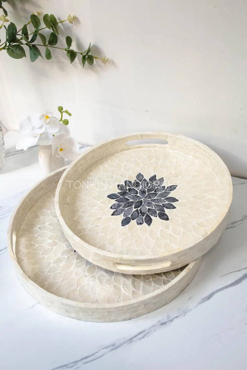 Mother of pearl Tray with handle