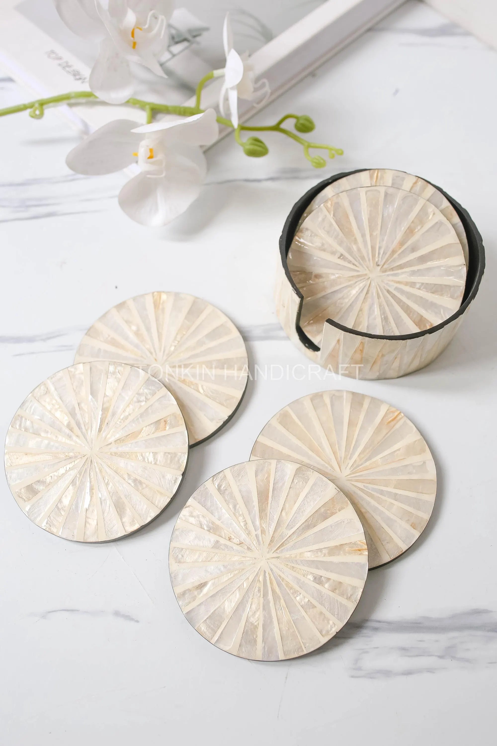 PERSONALIZED Mother of Pearl Coasters 2