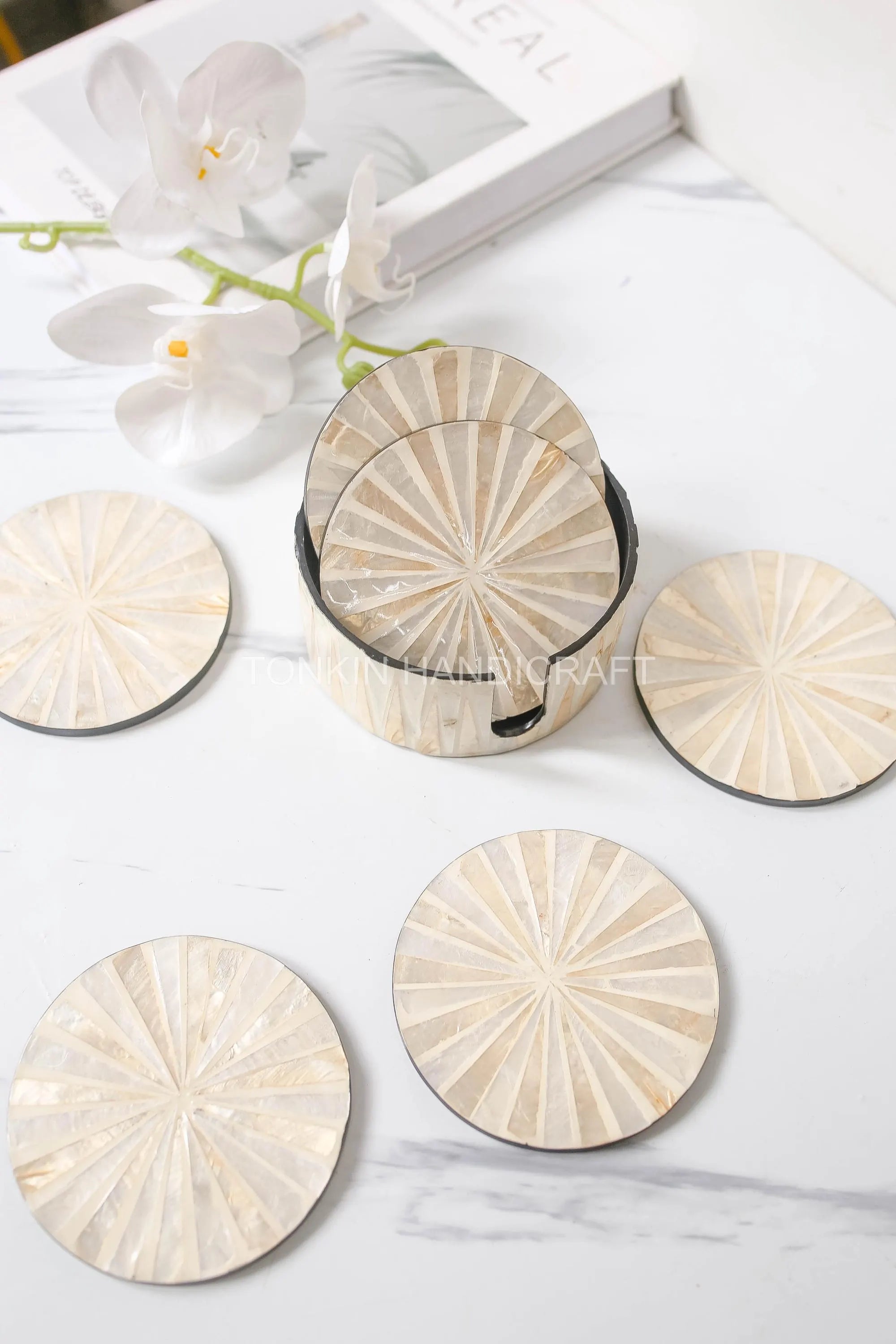 PERSONALIZED Mother of Pearl Coasters 2