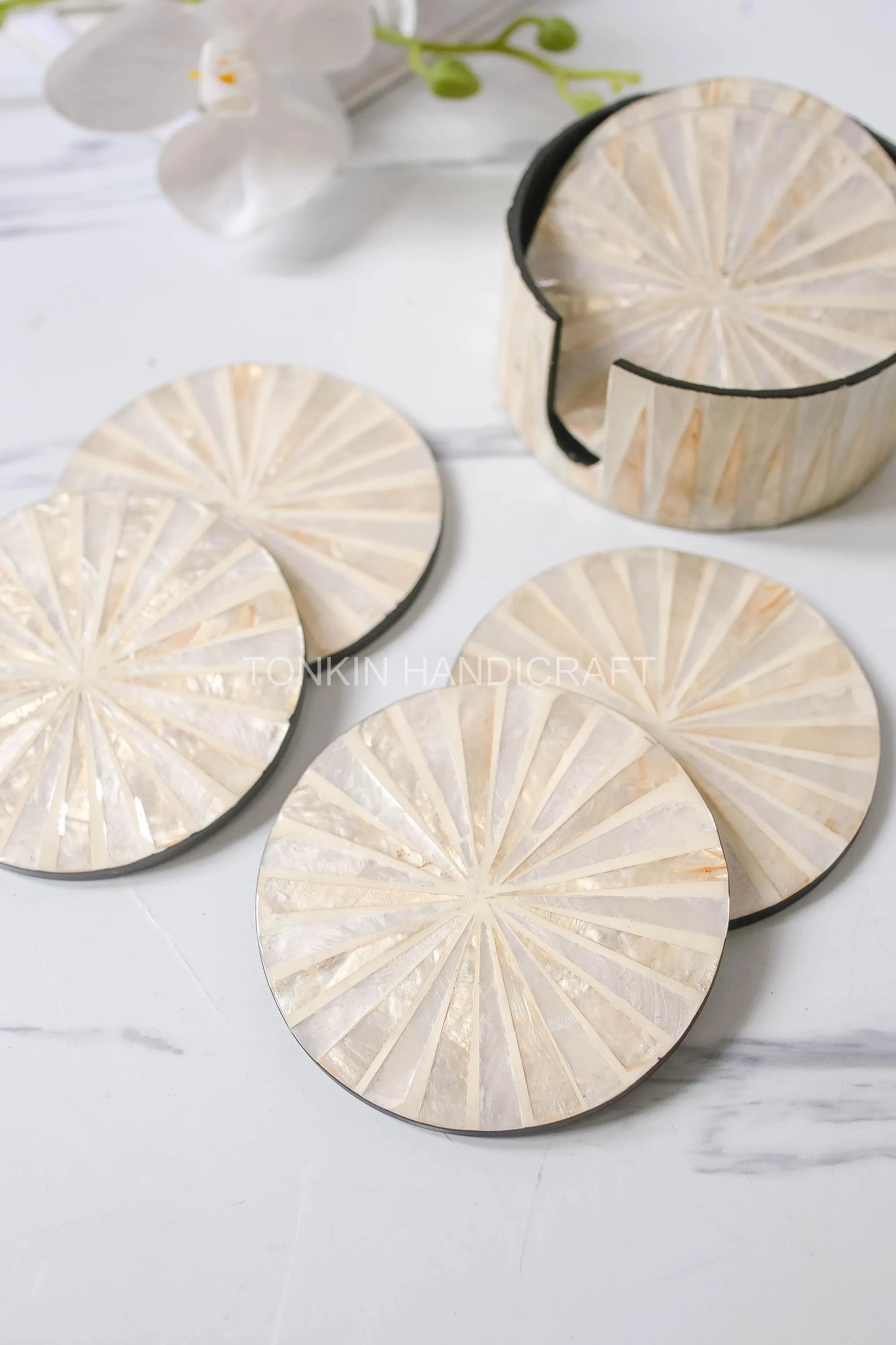 PERSONALIZED Mother of Pearl Coasters 2