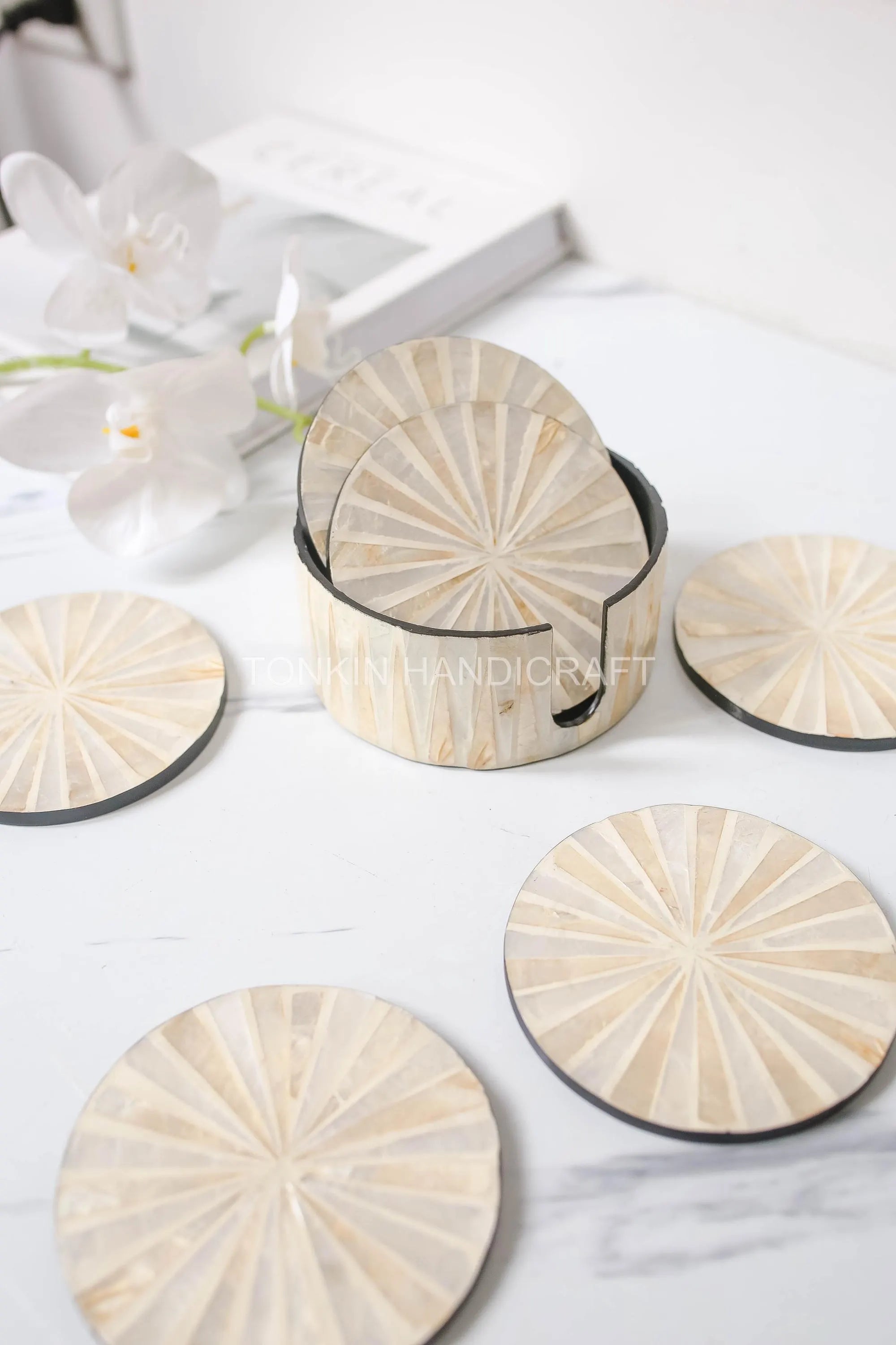 PERSONALIZED Mother of Pearl Coasters 2