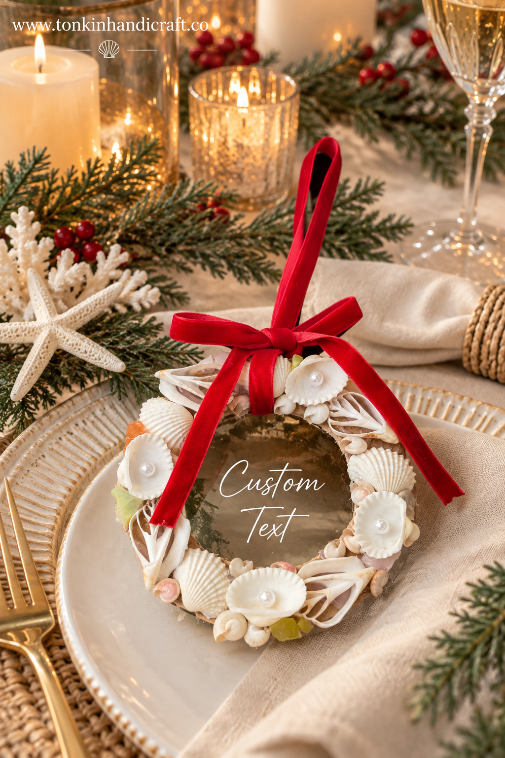 Customized Round Shell Ornament