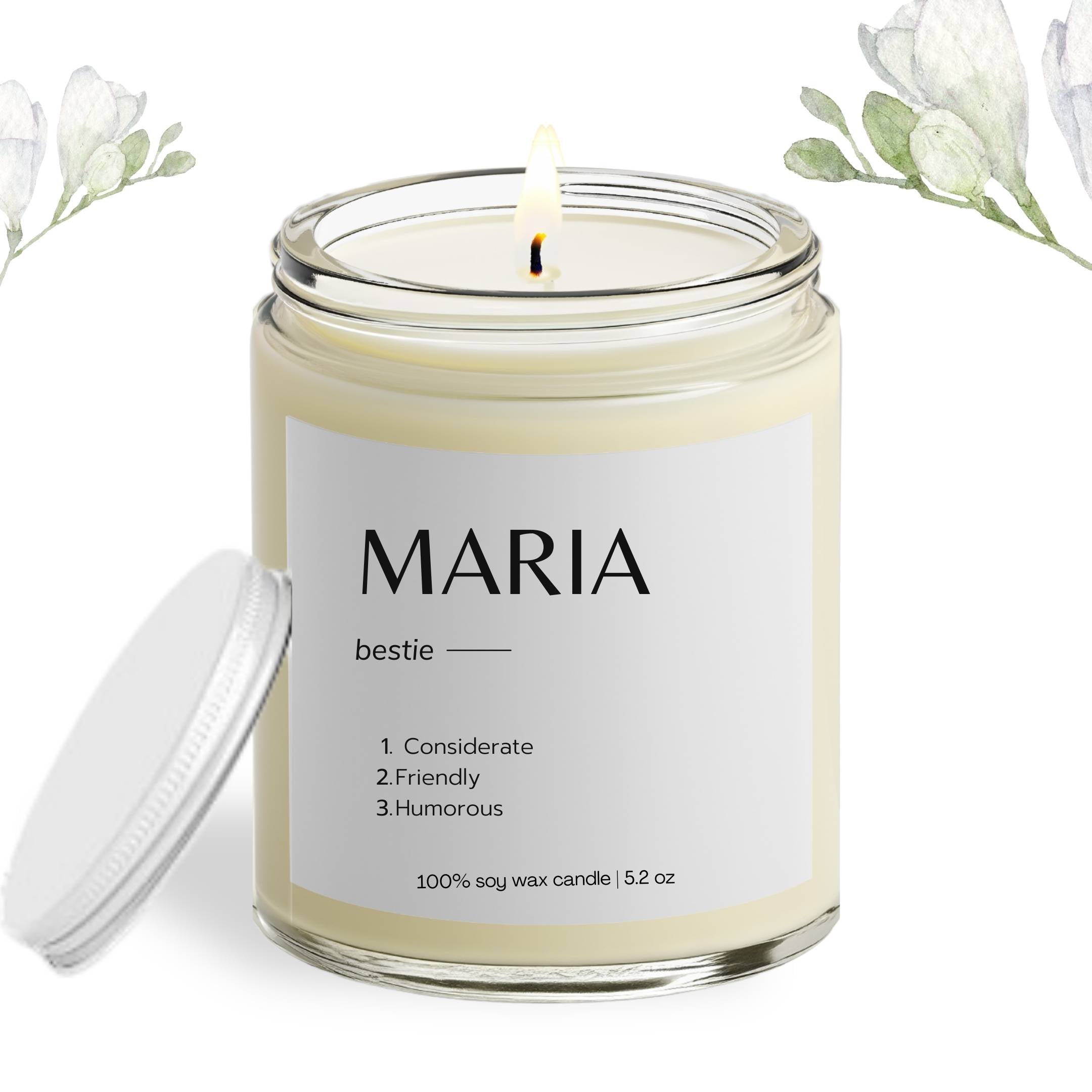 Personalized Bestie Name Soy Wax Candle