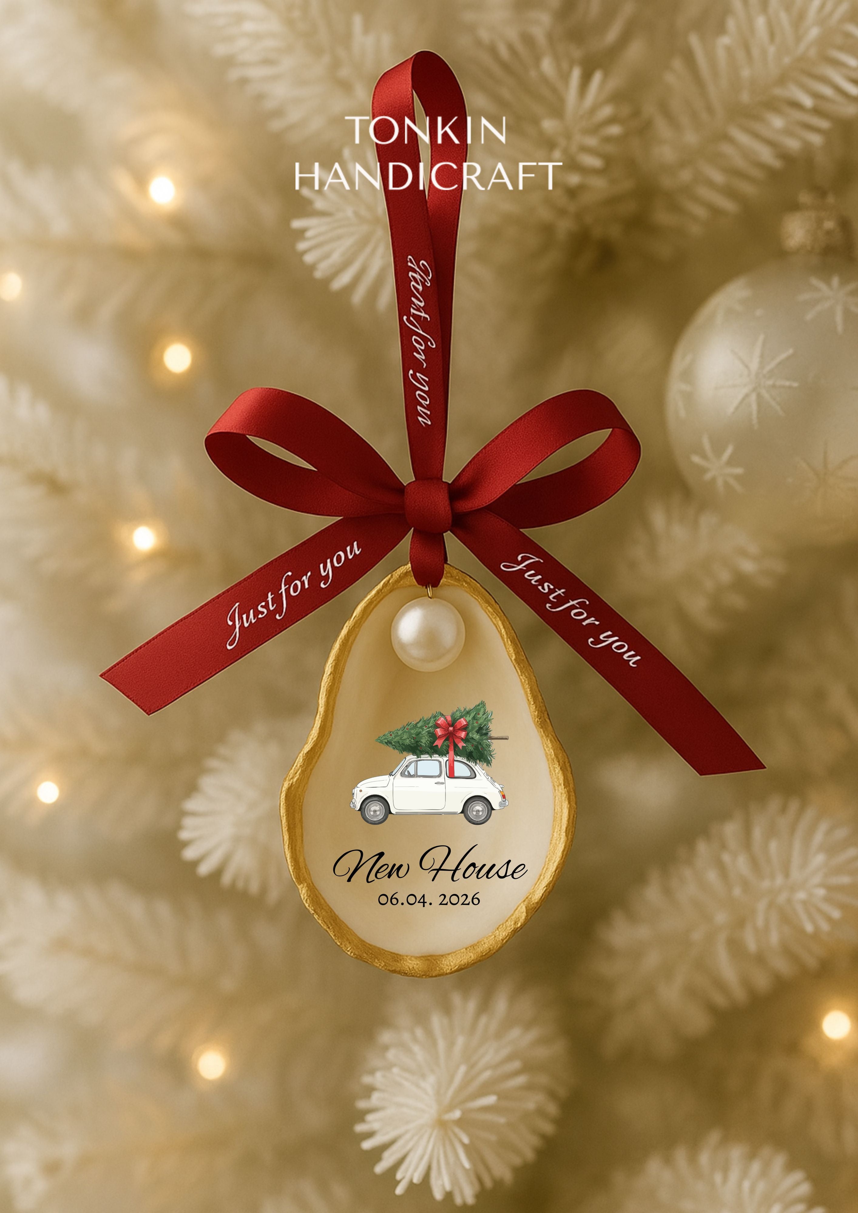 Personalized New Home Oyster Ornament