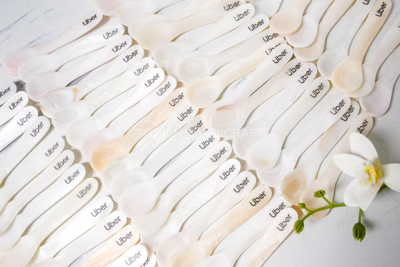 Bulk 500 Personalized Mother of Pearl Caviar Spoons - TONKIN HANDICRAFT