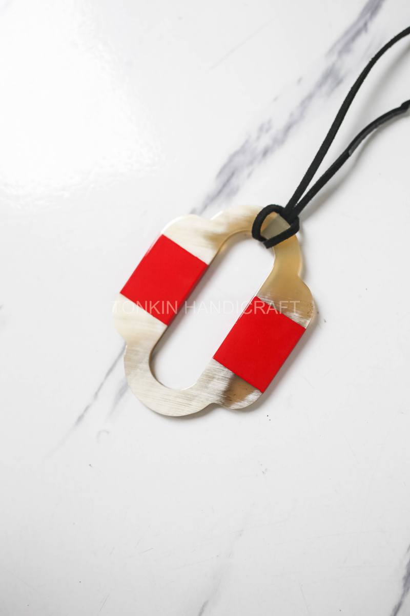 Buffalo Horn Necklace Suede Leather String