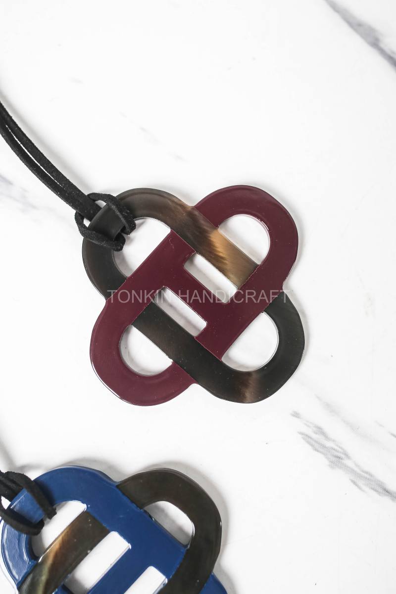 Buffalo Horn Necklace Suede Leather String