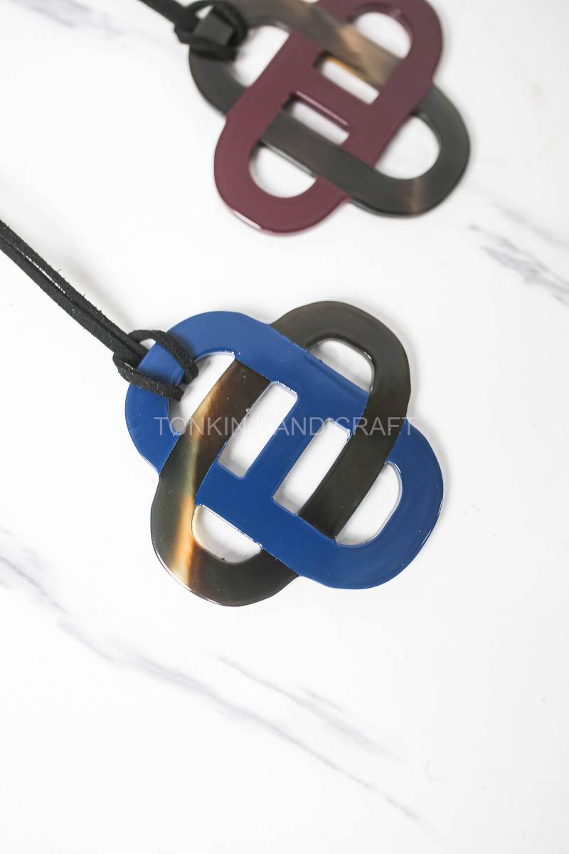 Buffalo Horn Necklace Suede Leather String