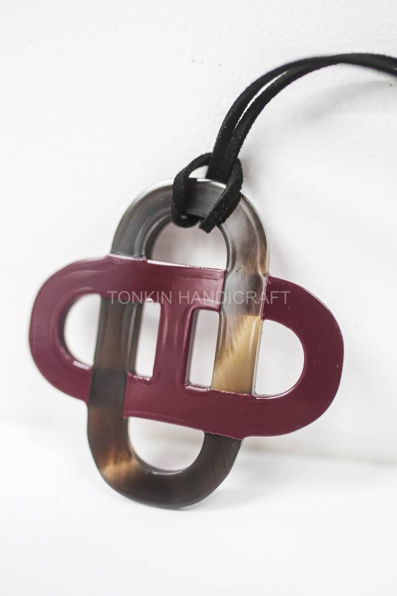 Buffalo Horn Necklace Suede Leather String