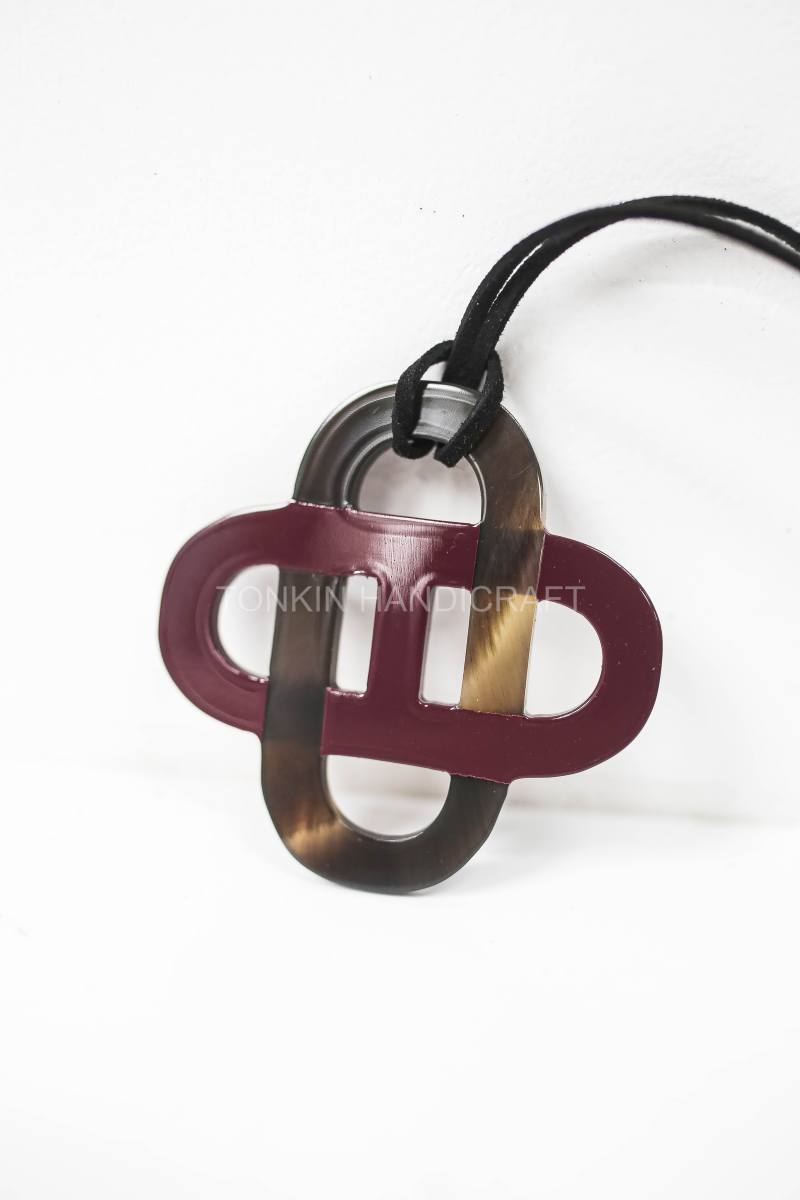 Buffalo Horn Necklace Suede Leather String