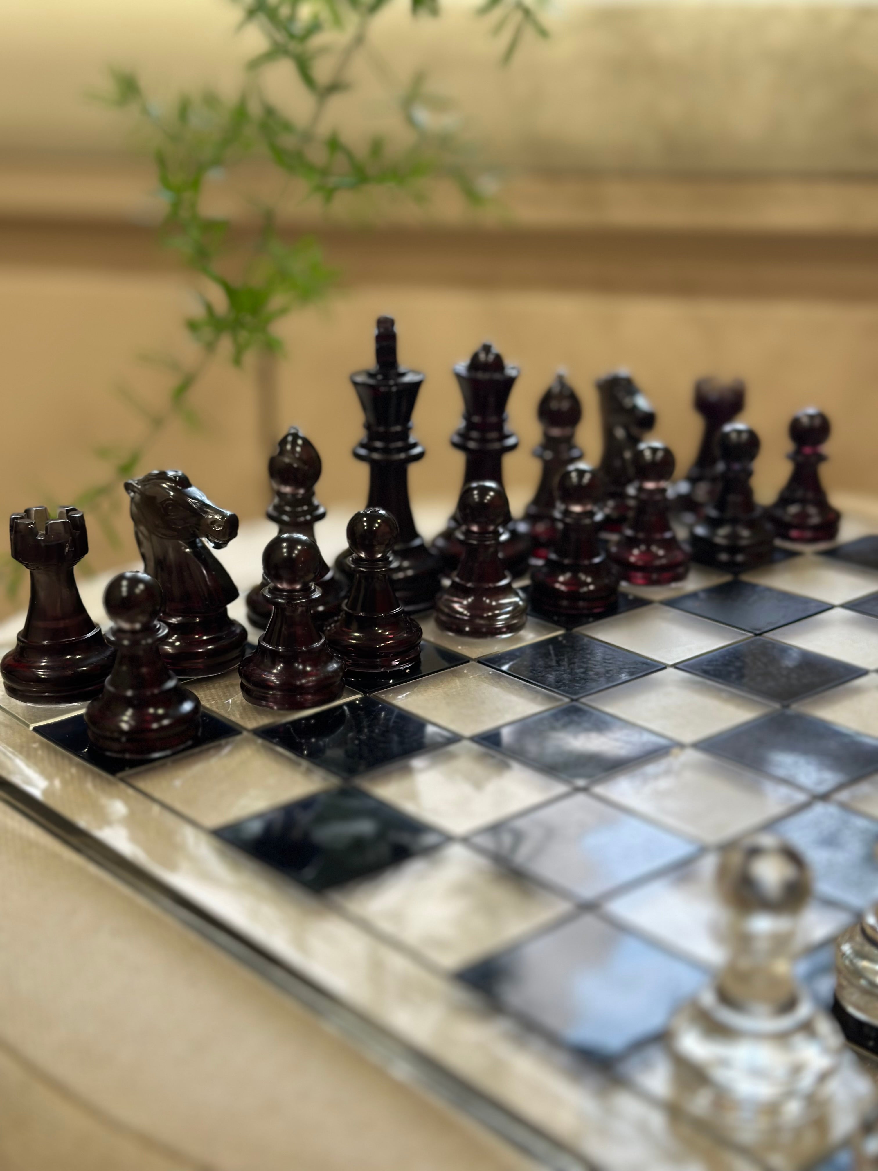 Brown Resin Chess Set