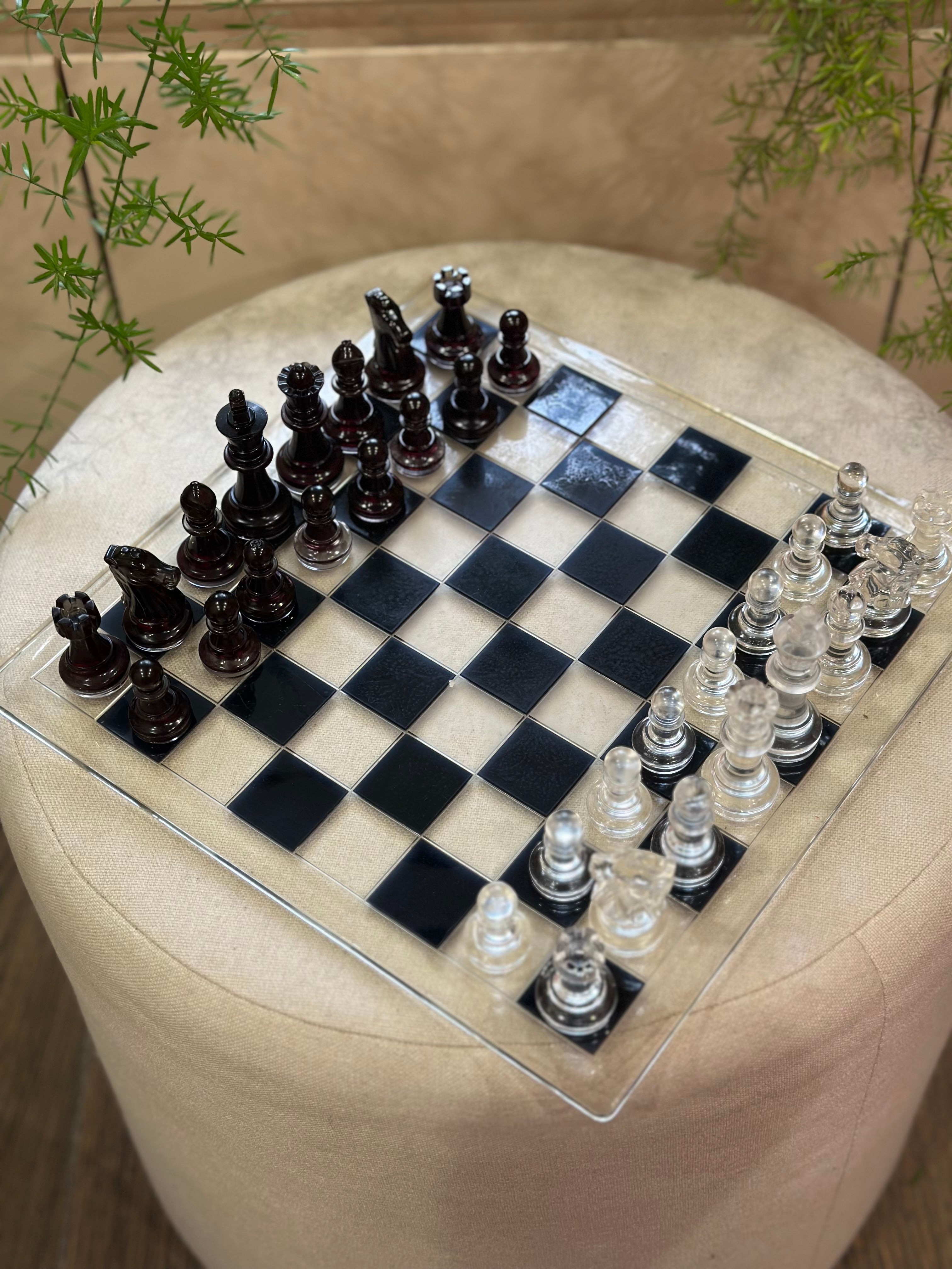 Brown Resin Chess Set