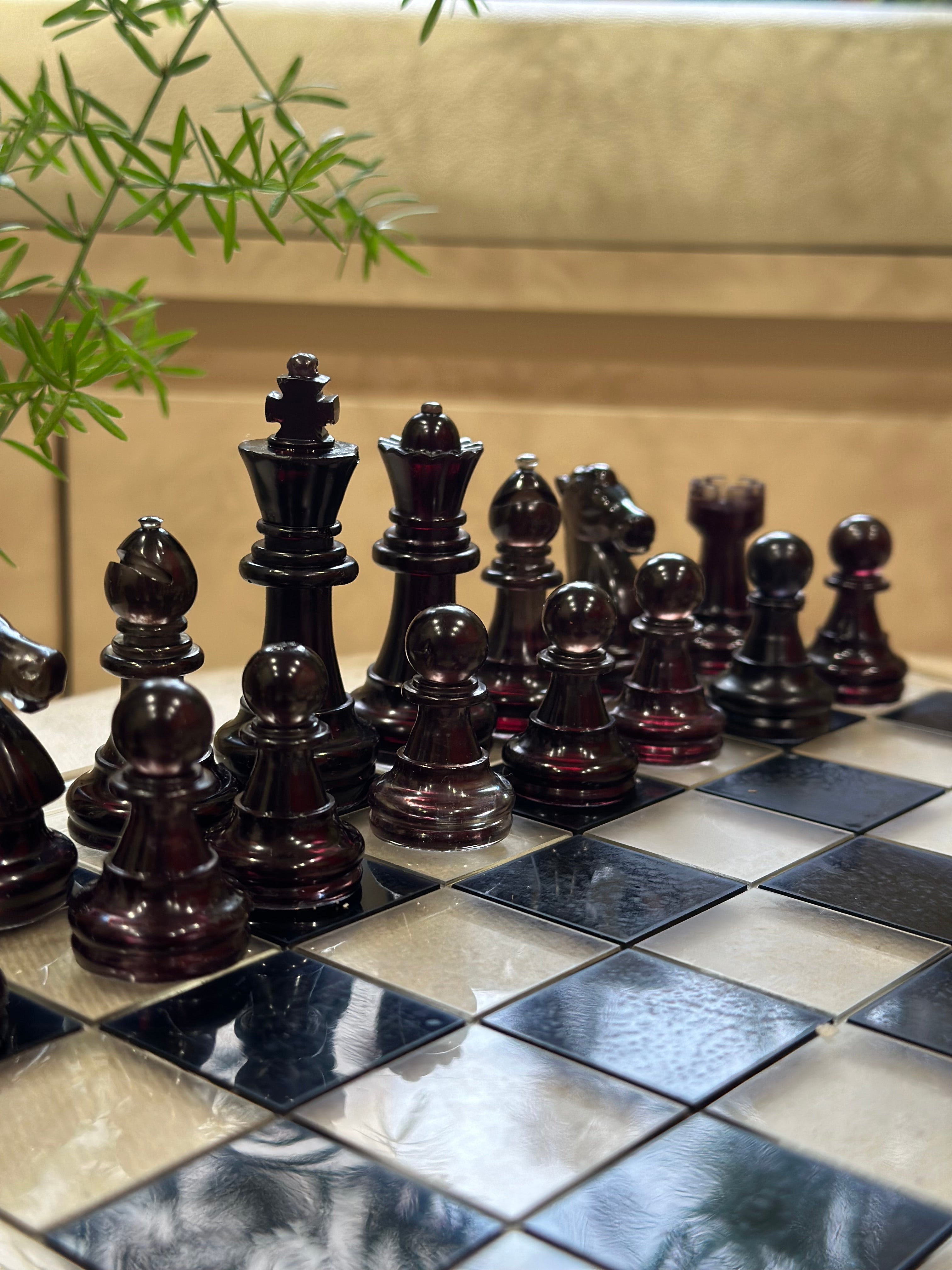Brown Resin Chess Set
