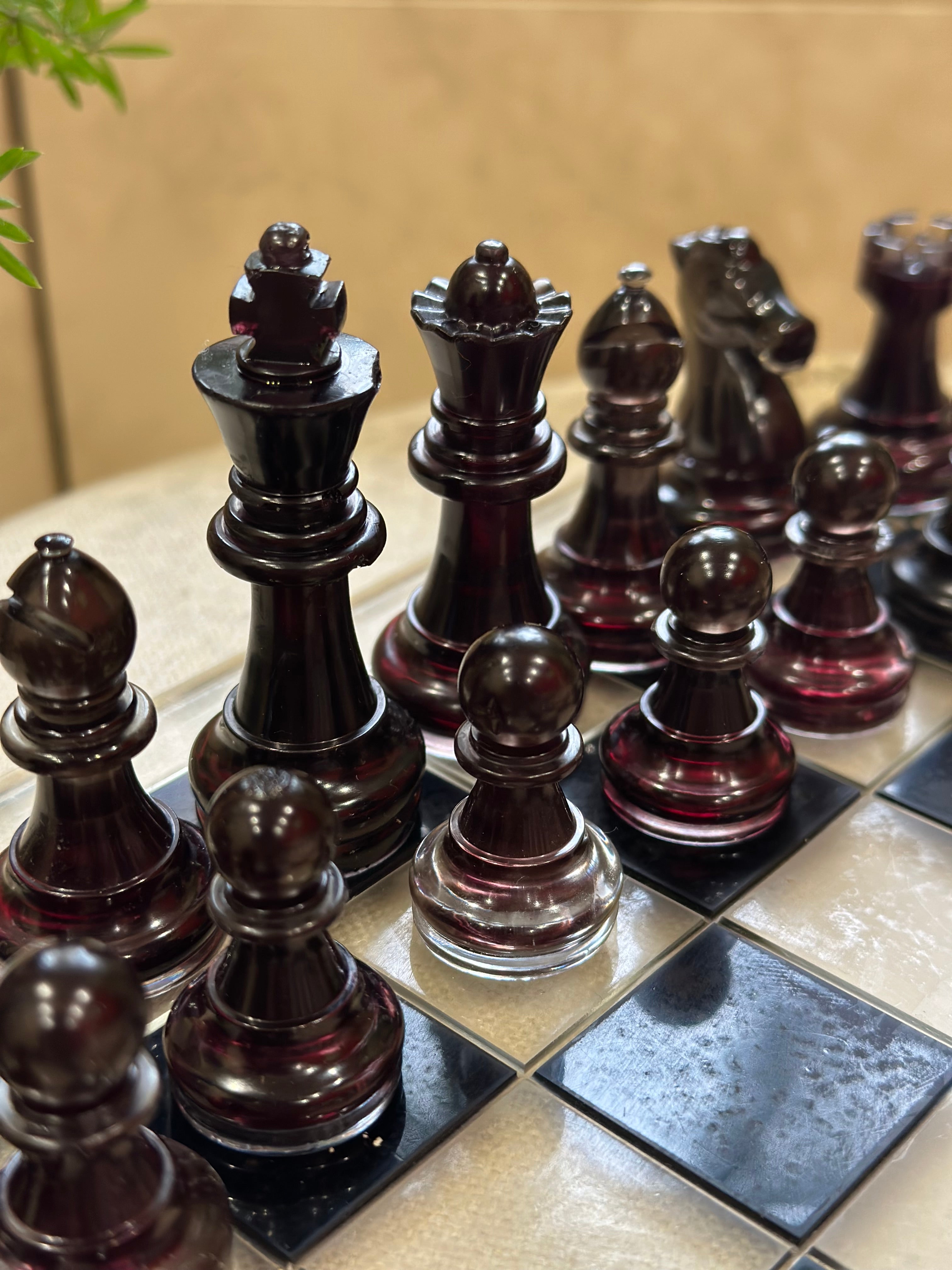Brown Resin Chess Set