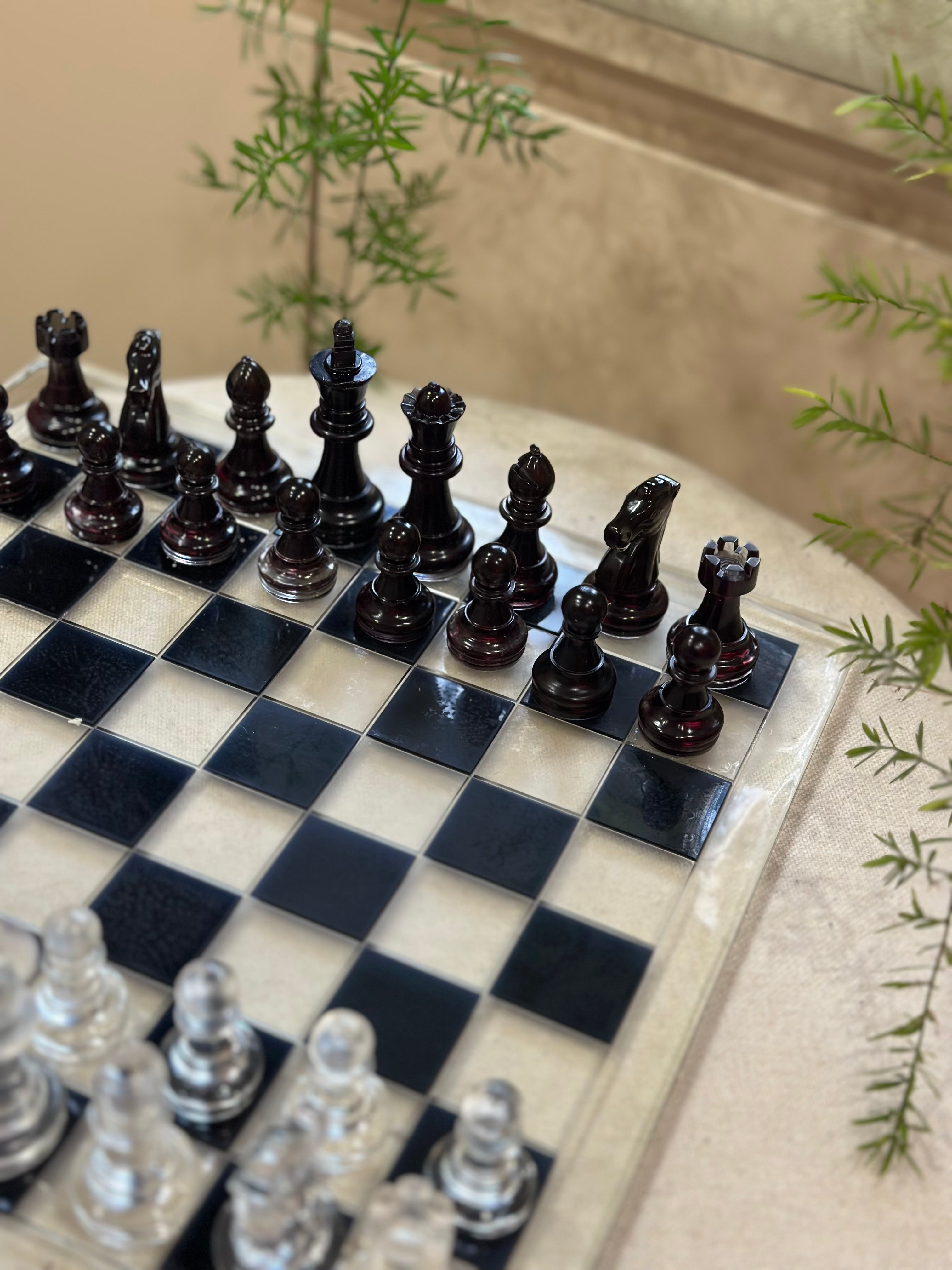 Brown Resin Chess Set