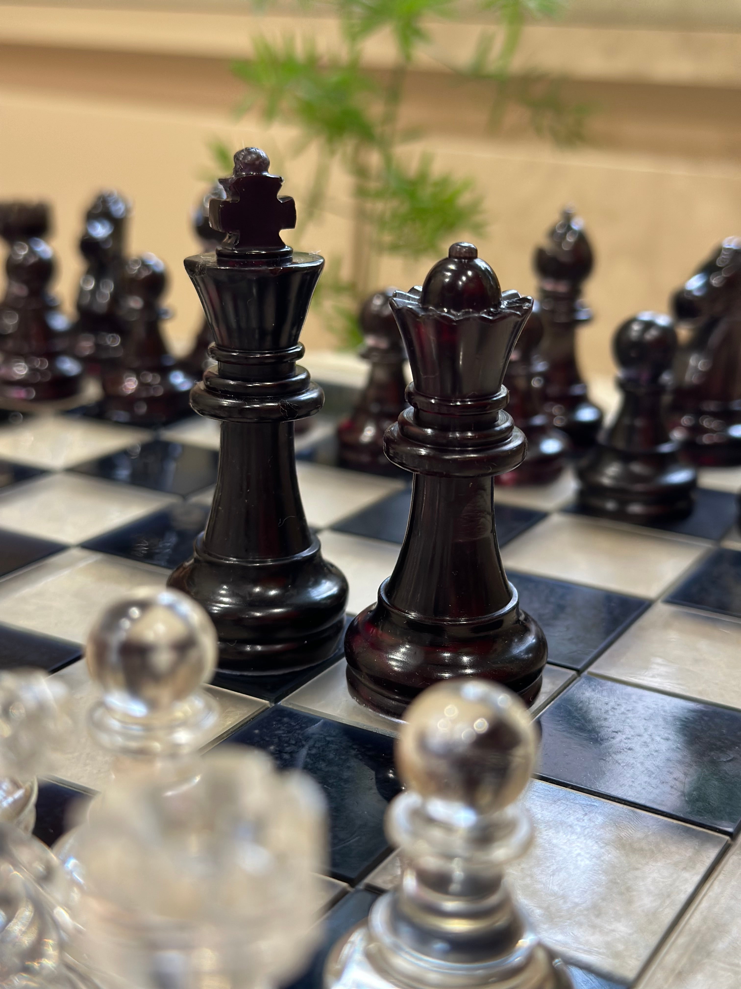 Brown Resin Chess Set