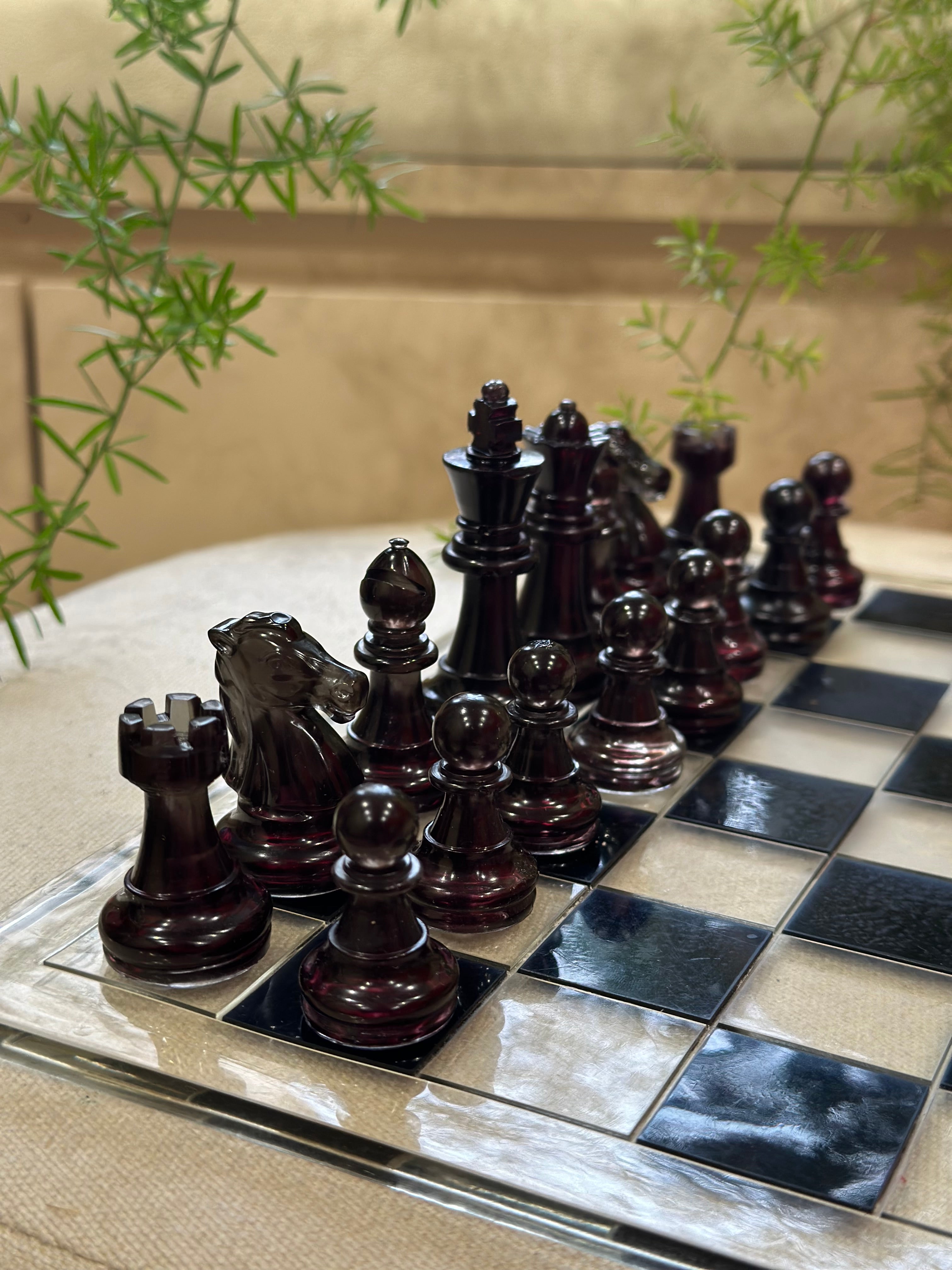 Brown Resin Chess Set
