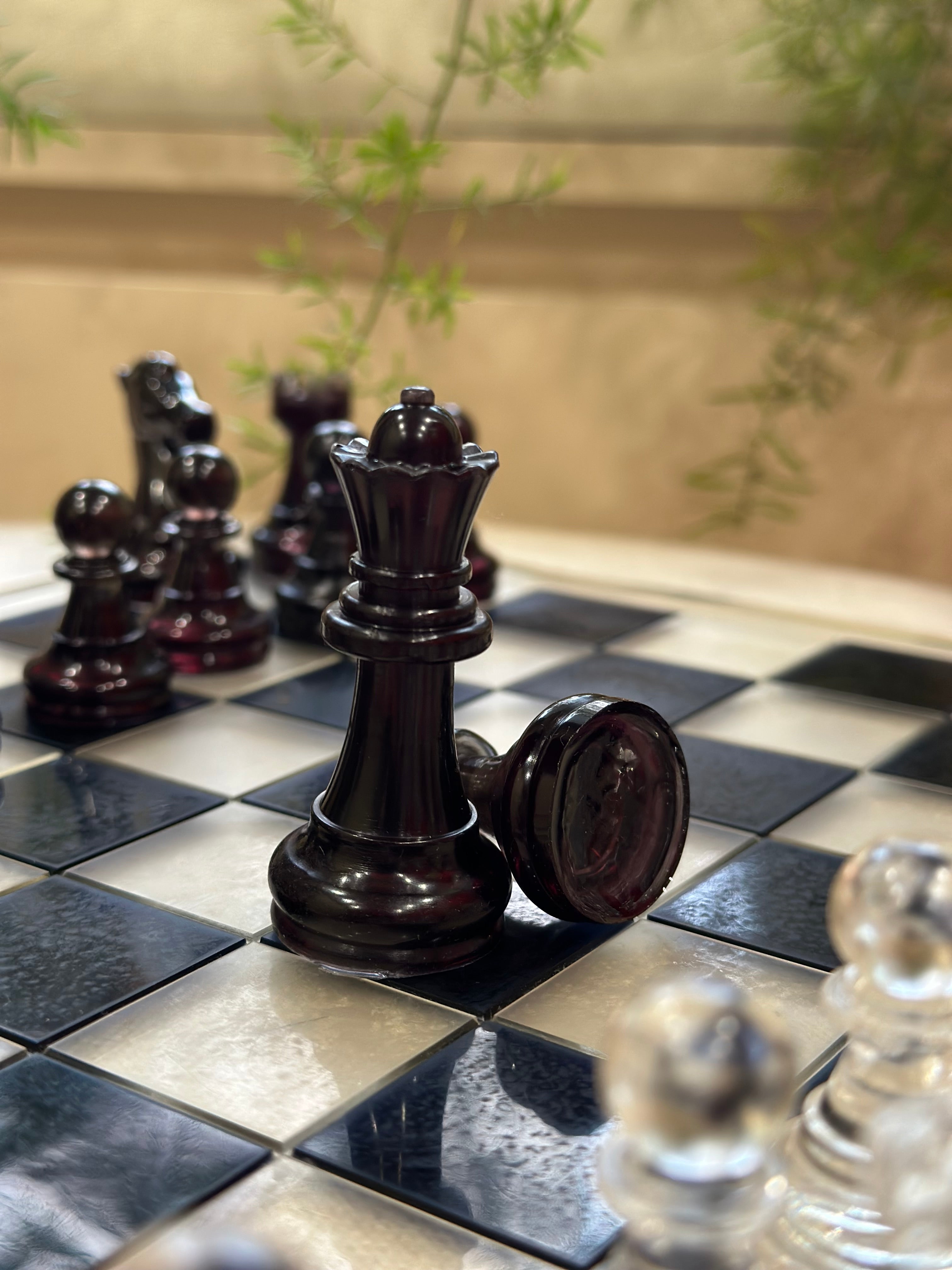 Brown Resin Chess Set