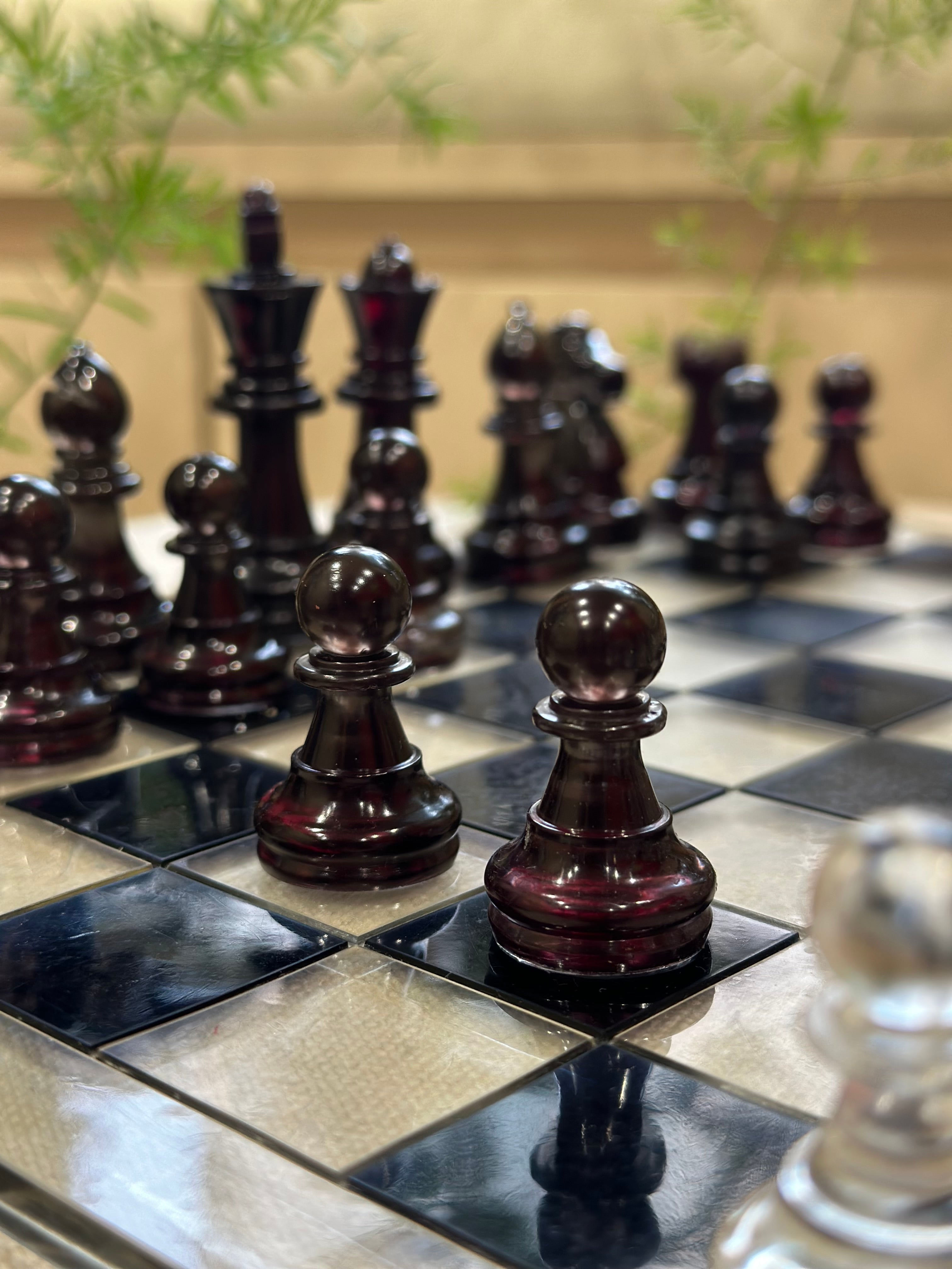Brown Resin Chess Set
