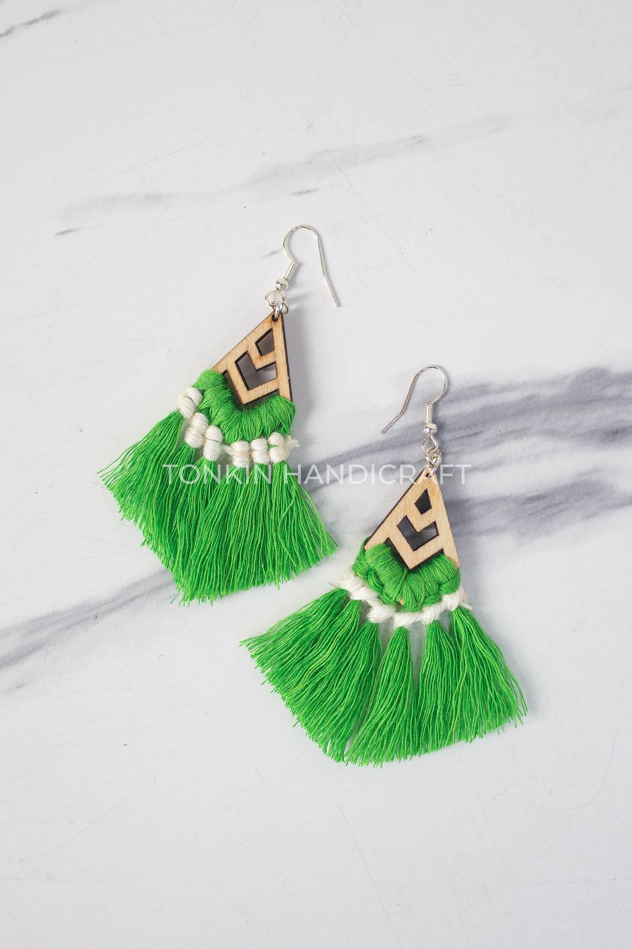 Lenn Macrame Wooden Earrings