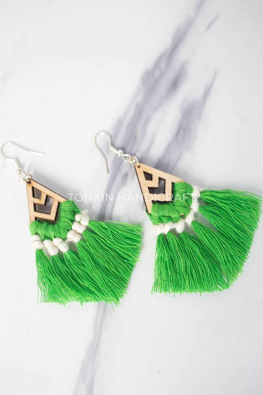 Lenn Macrame Wooden Earrings