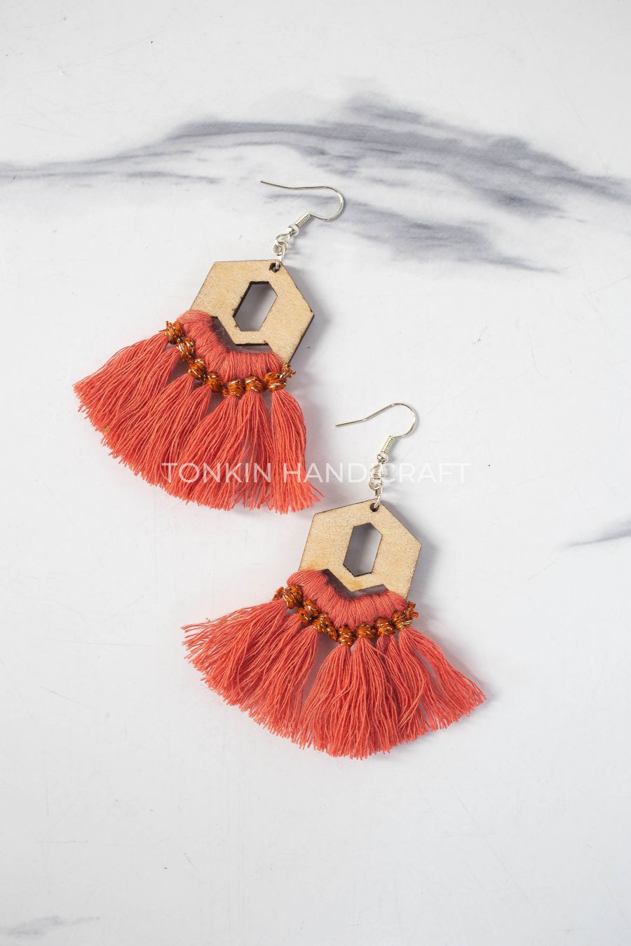 Pik Macrame Wooden Earrings