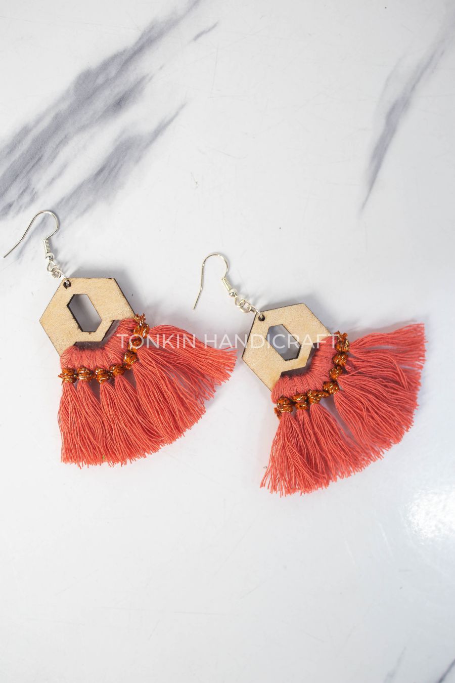 Pik Macrame Wooden Earrings