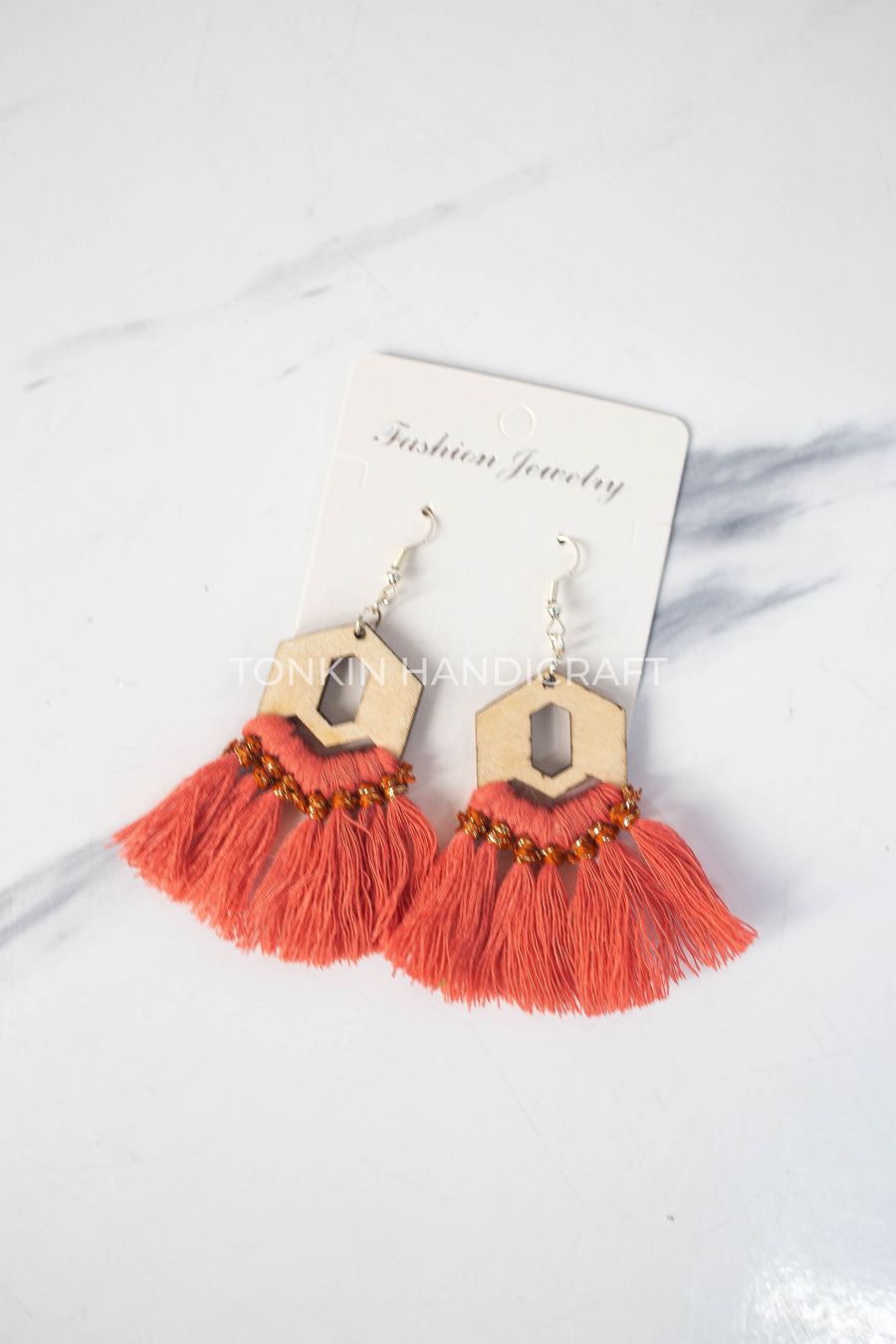 Pik Macrame Wooden Earrings