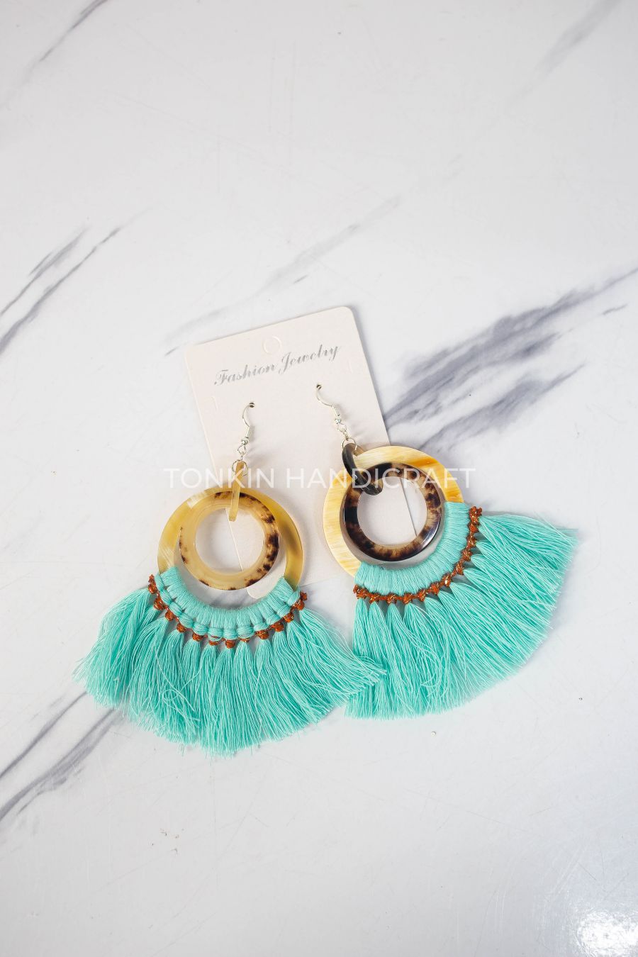 Macrame Horn Earrings