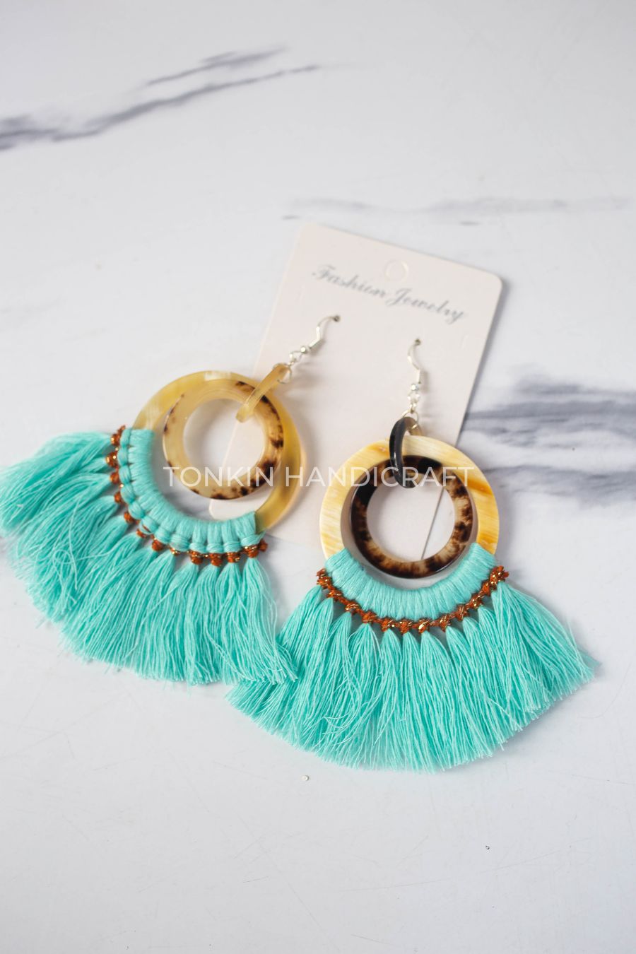 Macrame Horn Earrings