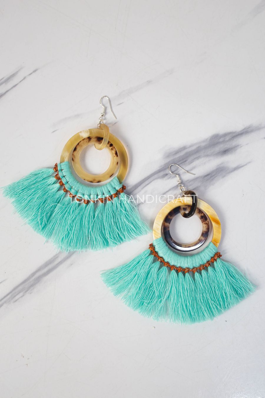 Macrame Horn Earrings